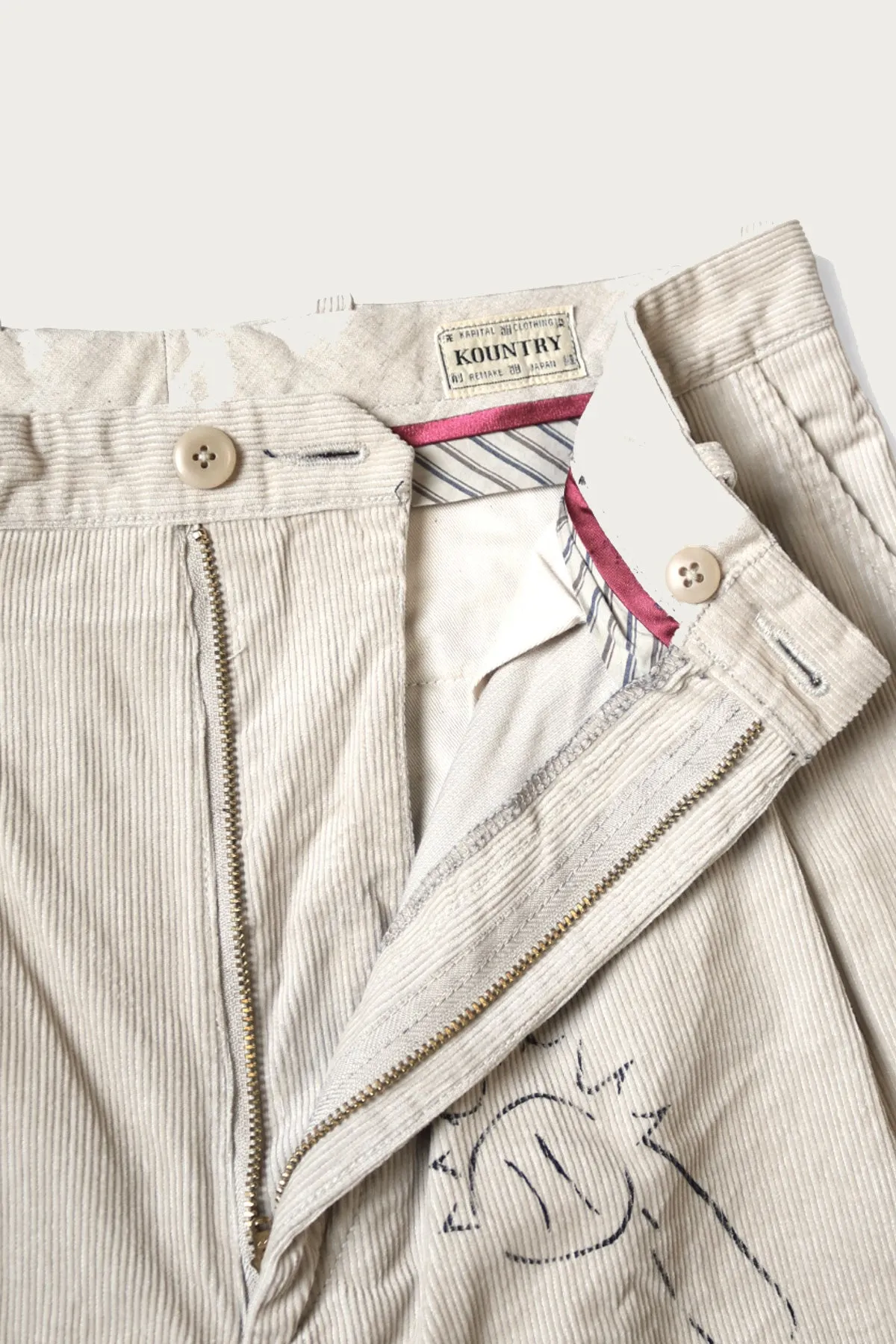 14W Corduroy IVY Short Pants (Memorial Paint Model) - Beige
