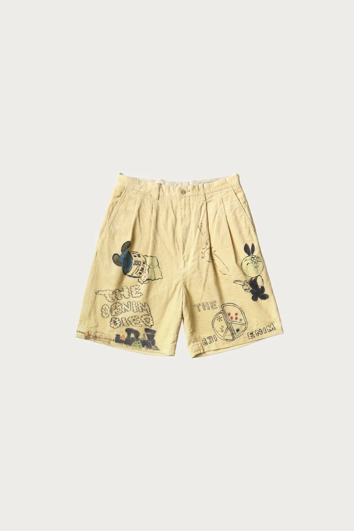 14W Corduroy IVY Short Pants (Memorial Paint Model) - Light Yellow