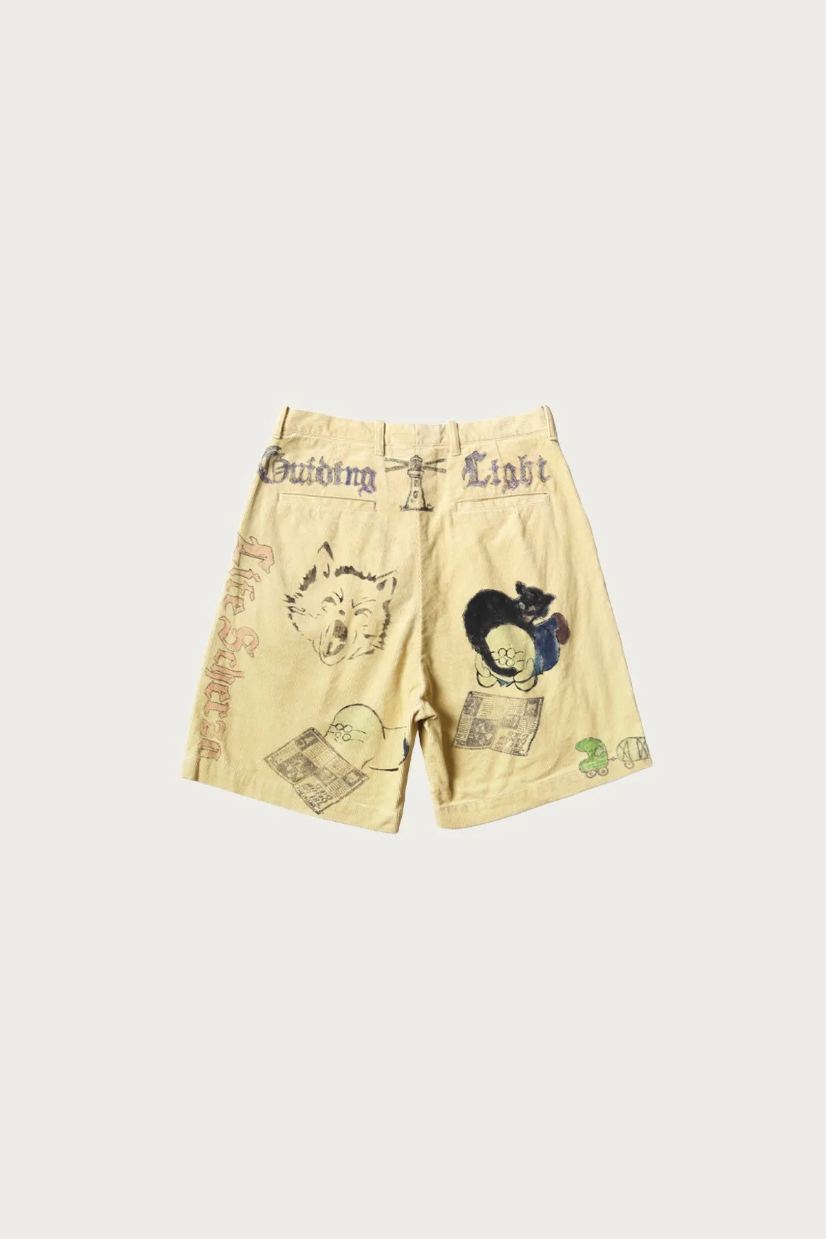 14W Corduroy IVY Short Pants (Memorial Paint Model) - Light Yellow