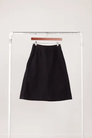 2000's Celine 'Canvas Cotton' Midi Skirt Black