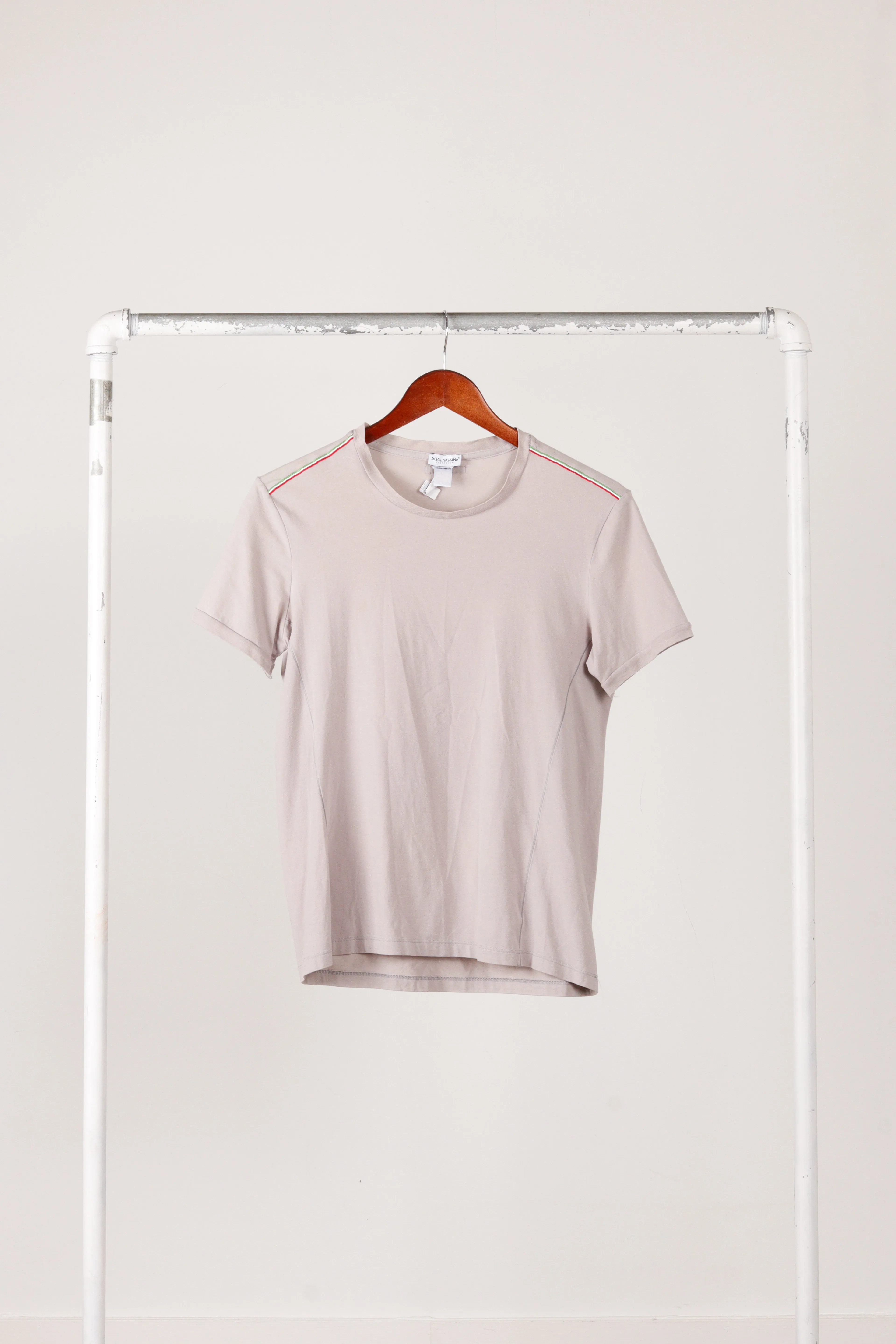 2000's Dolce & Gabbana 'Italy Striped' T-Shirt Gray