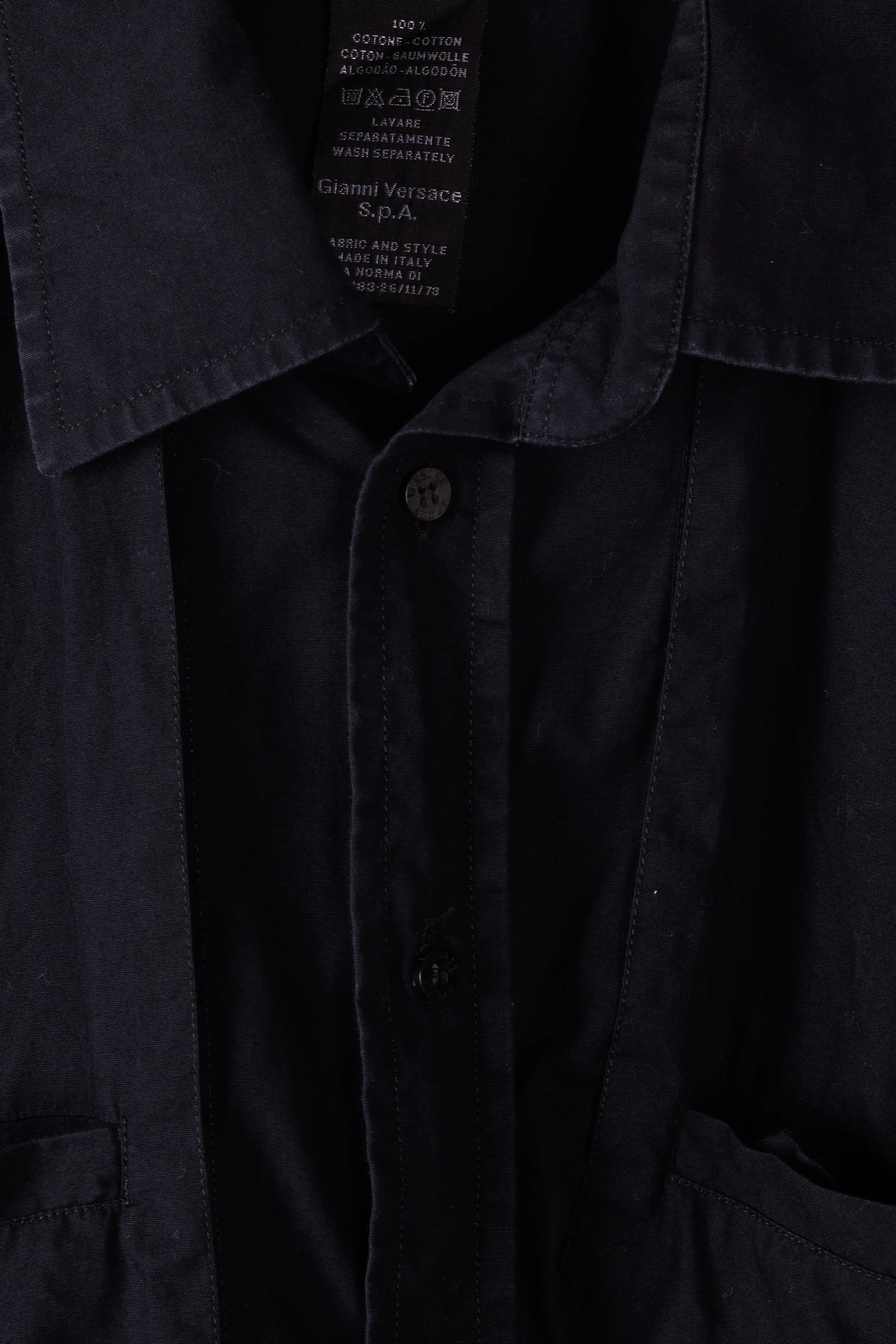 2000's Versace Sport 'Tackle Twill Embroidered Logo' S/S Shirt