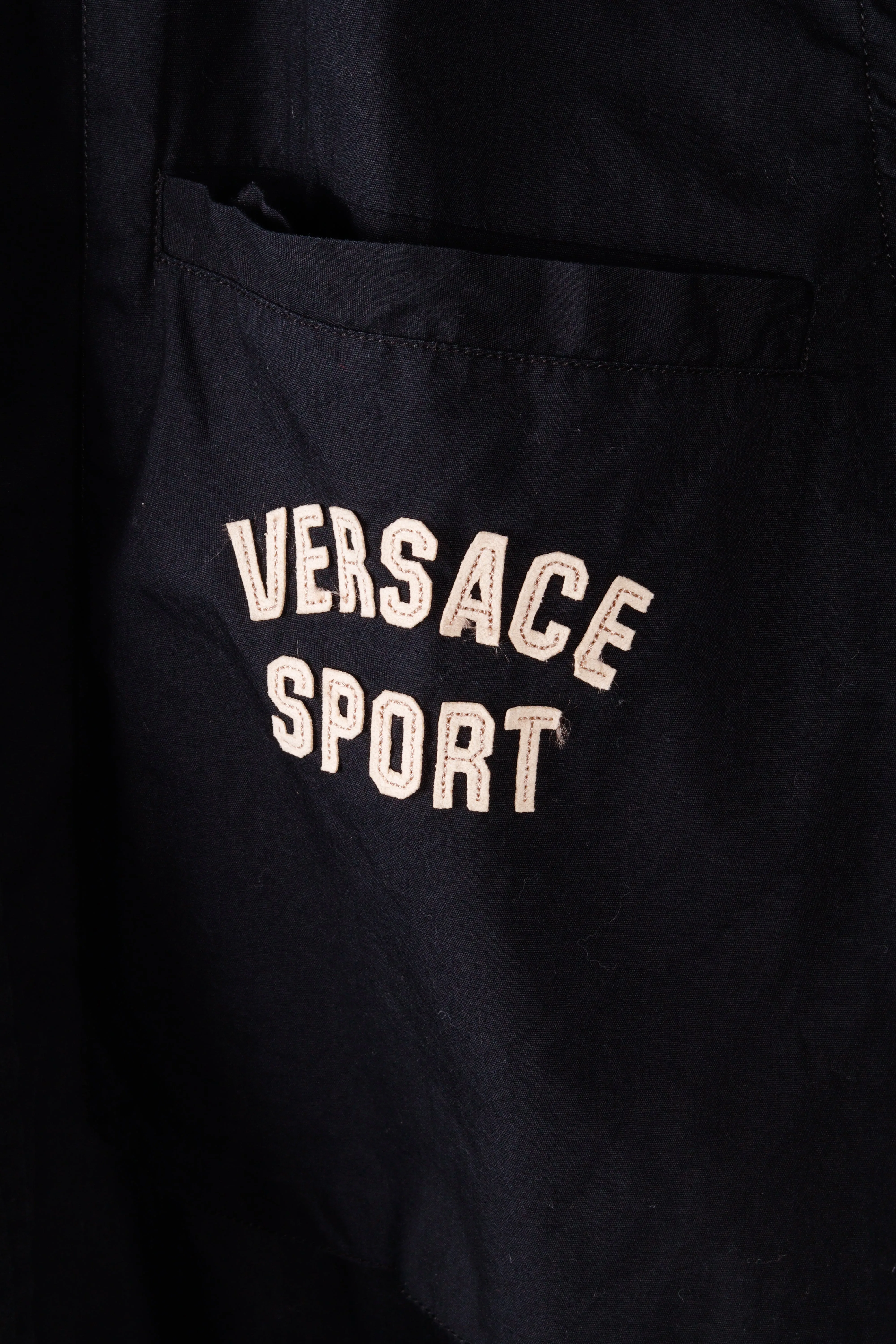 2000's Versace Sport 'Tackle Twill Embroidered Logo' S/S Shirt