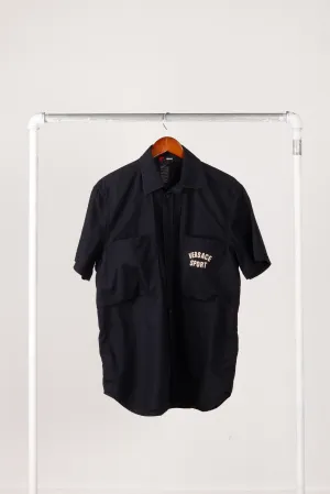 2000's Versace Sport 'Tackle Twill Embroidered Logo' S/S Shirt