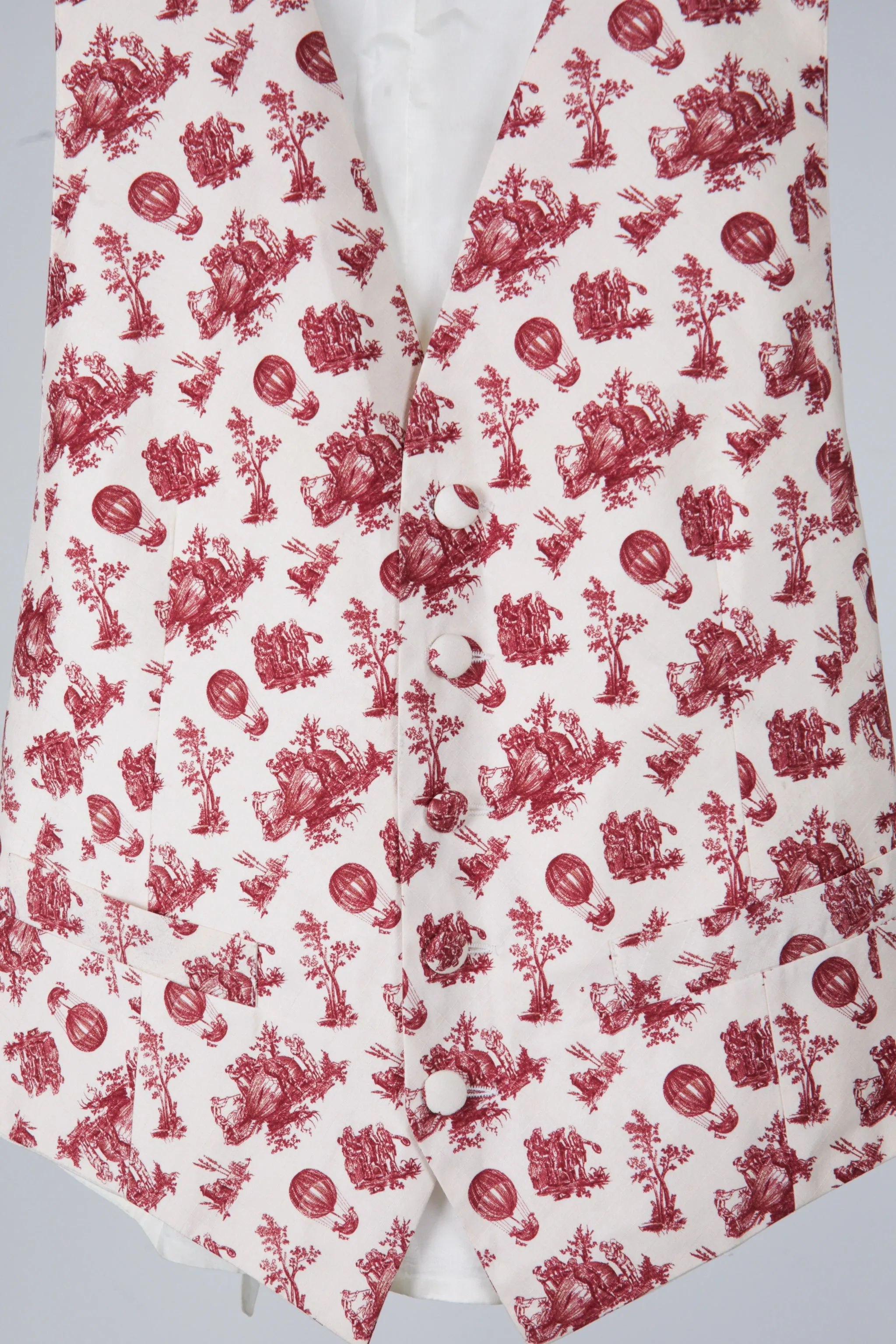 80's Christian Dior 'Colonial Toile Print' Vest
