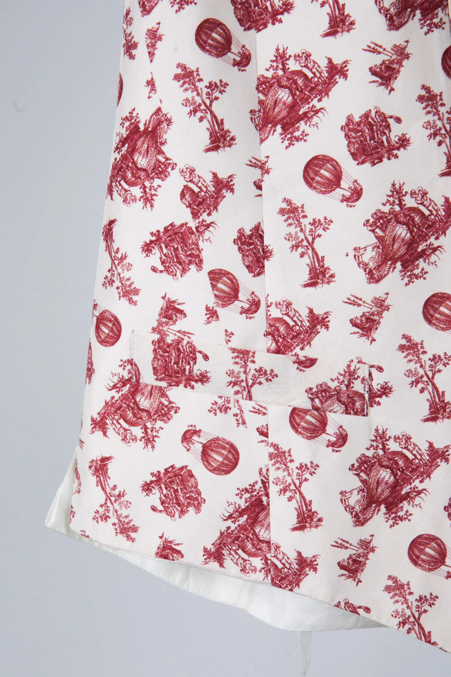 80's Christian Dior 'Colonial Toile Print' Vest