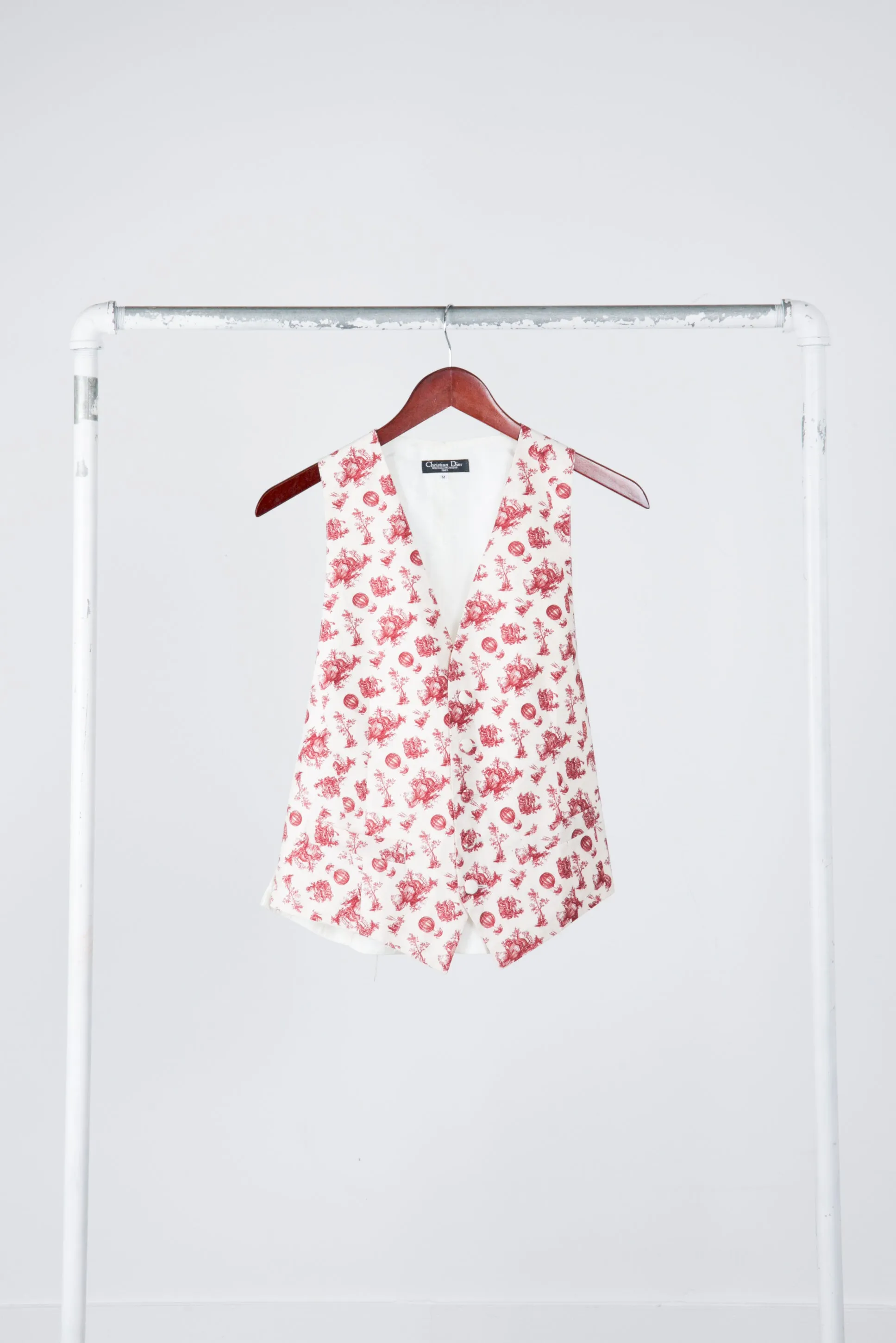 80's Christian Dior 'Colonial Toile Print' Vest