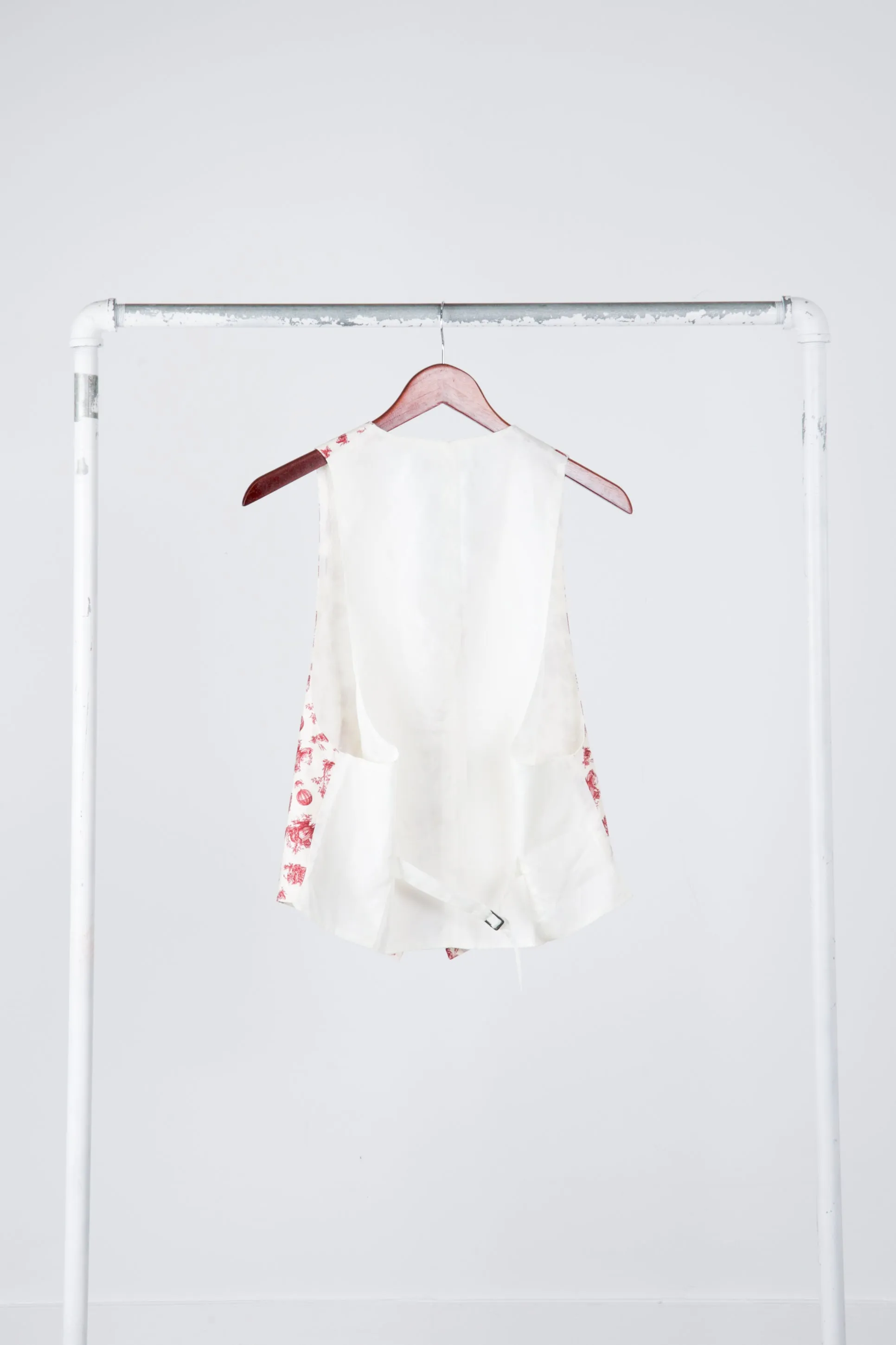 80's Christian Dior 'Colonial Toile Print' Vest