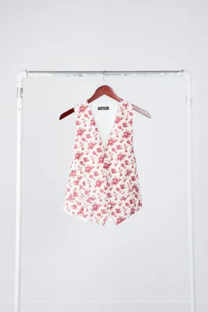 80's Christian Dior 'Colonial Toile Print' Vest