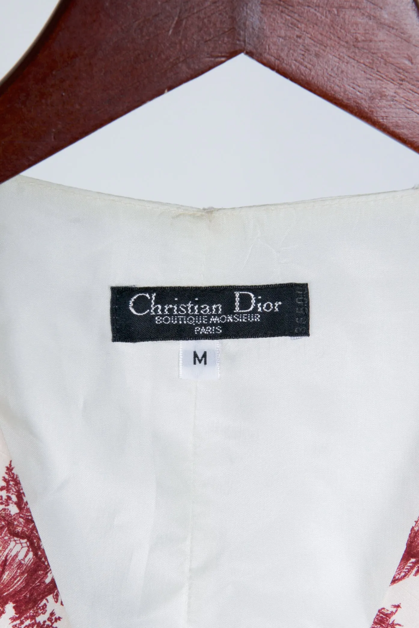 80's Christian Dior 'Colonial Toile Print' Vest