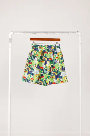 90's Balenciaga Sports 'Multi Geometric Print' Shorts