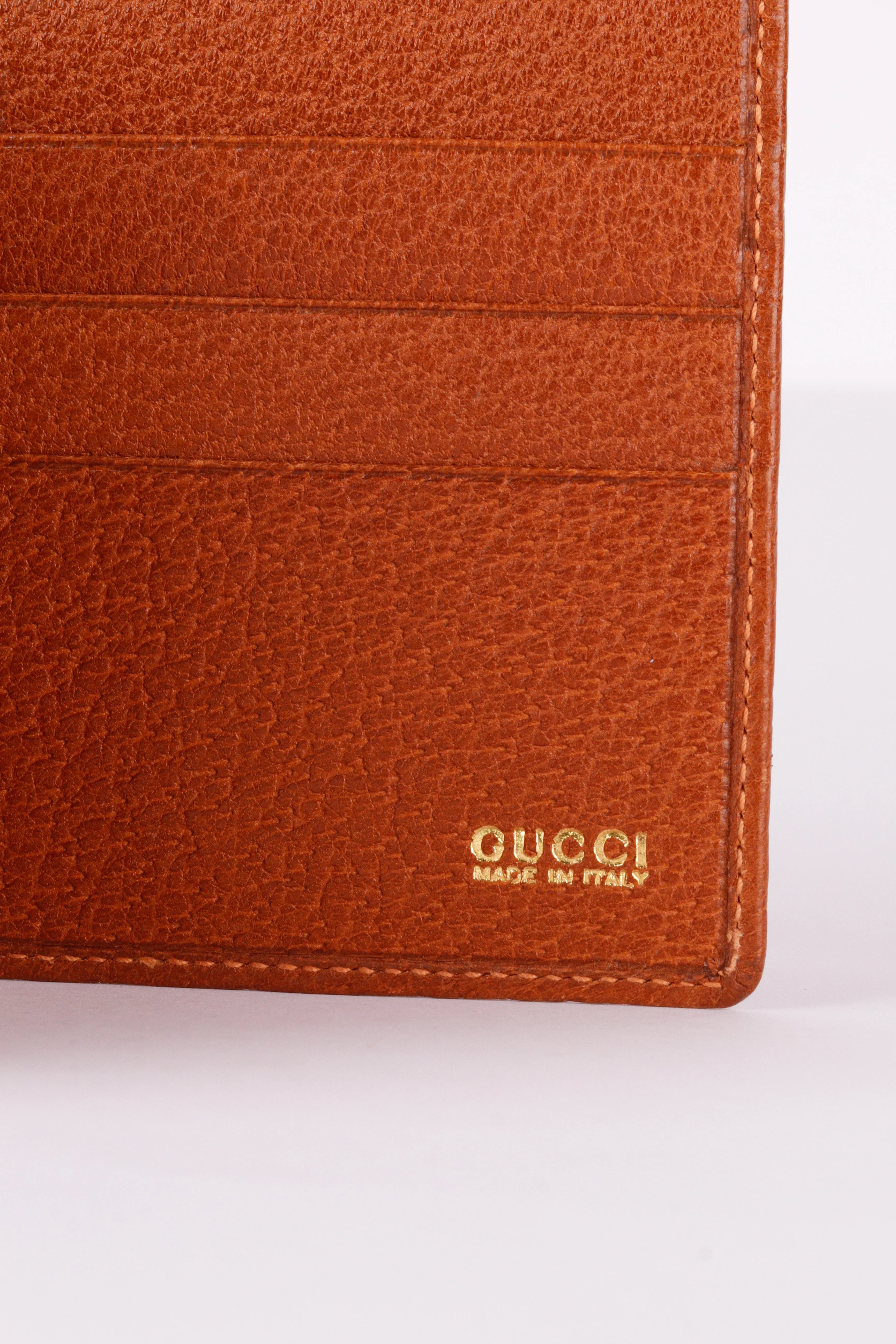90's Gucci 'Bi Fold Leather' Wallet Tan