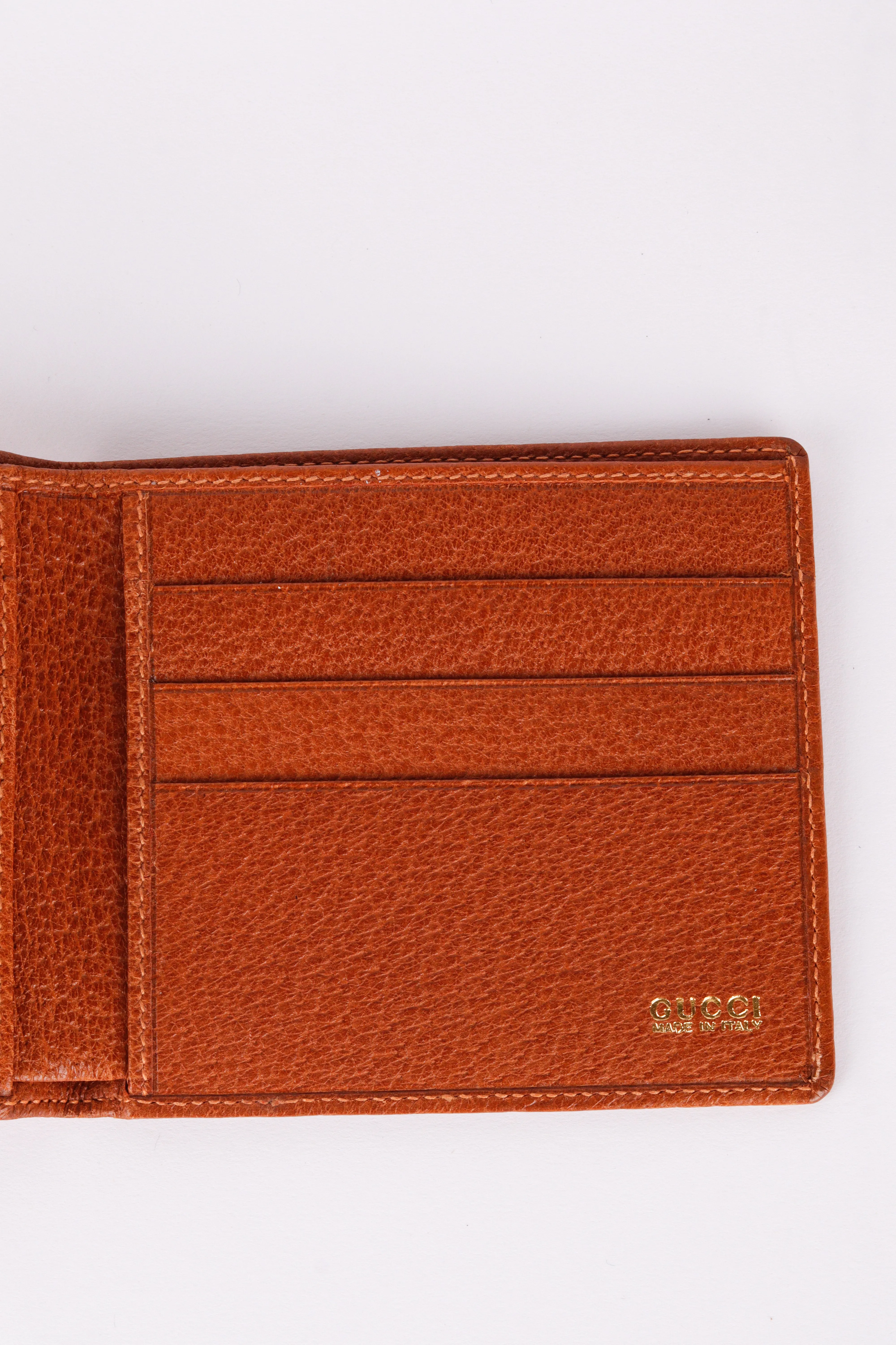 90's Gucci 'Bi Fold Leather' Wallet Tan