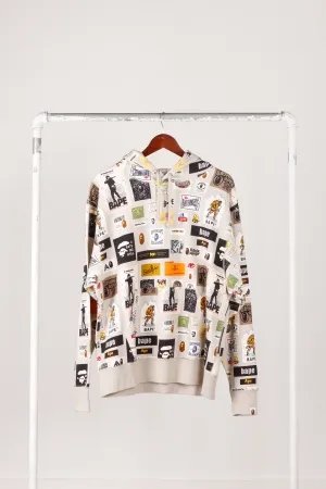 A Bathing Ape/BAPE AW22 'Multi Label Print' Pullover Hooded Sweatshirt (2022)