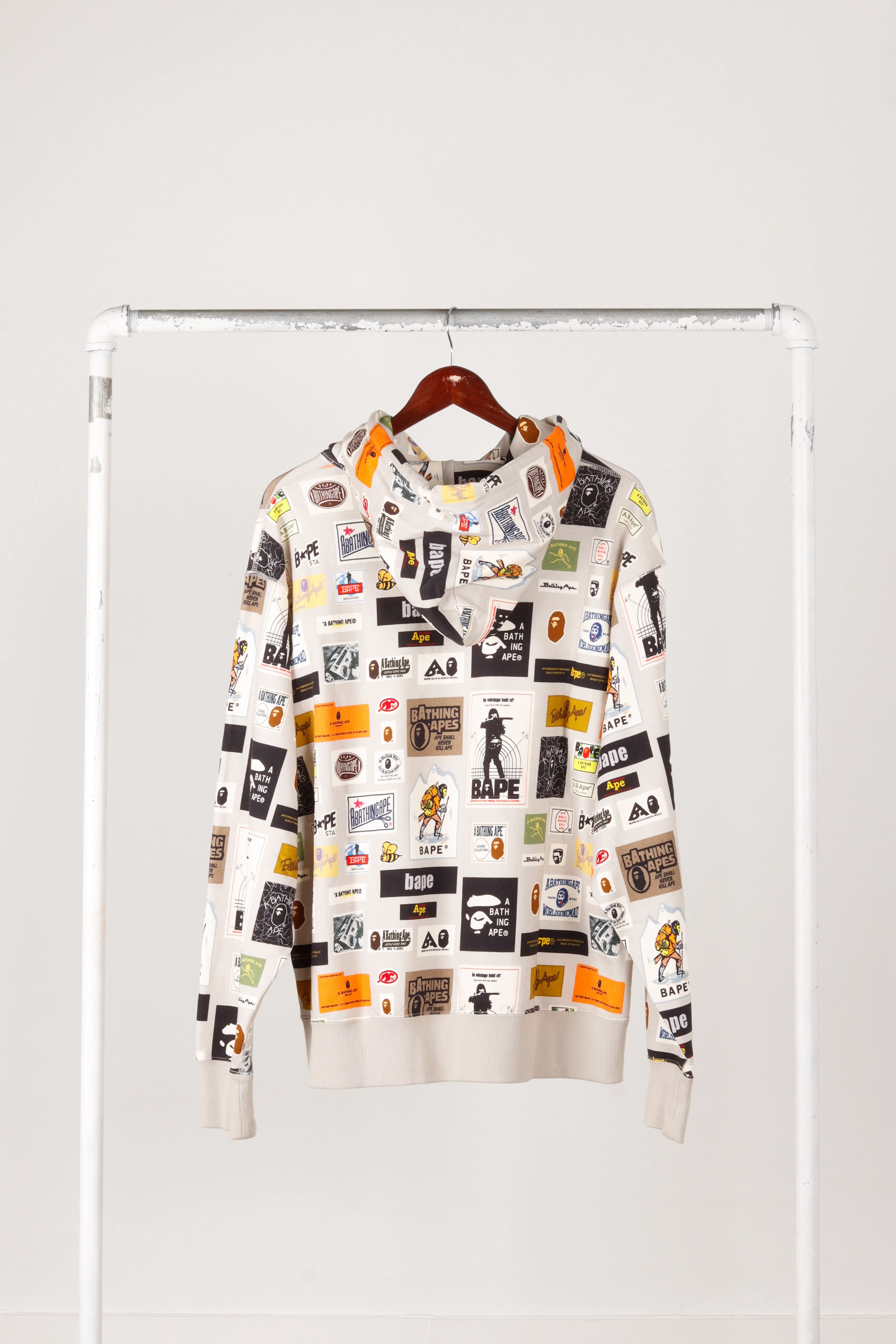 A Bathing Ape/BAPE AW22 'Multi Label Print' Pullover Hooded Sweatshirt (2022)