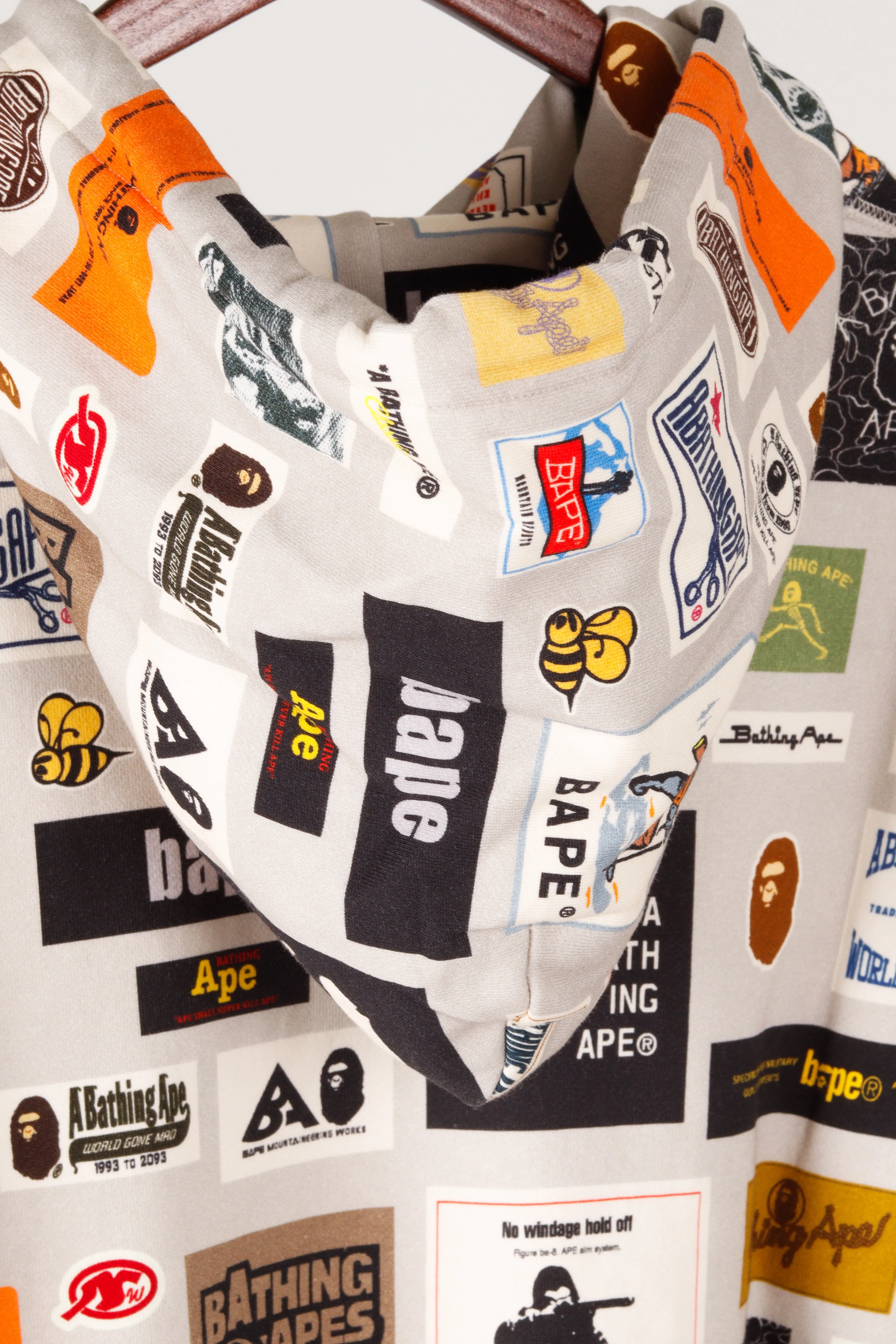 A Bathing Ape/BAPE AW22 'Multi Label Print' Pullover Hooded Sweatshirt (2022)