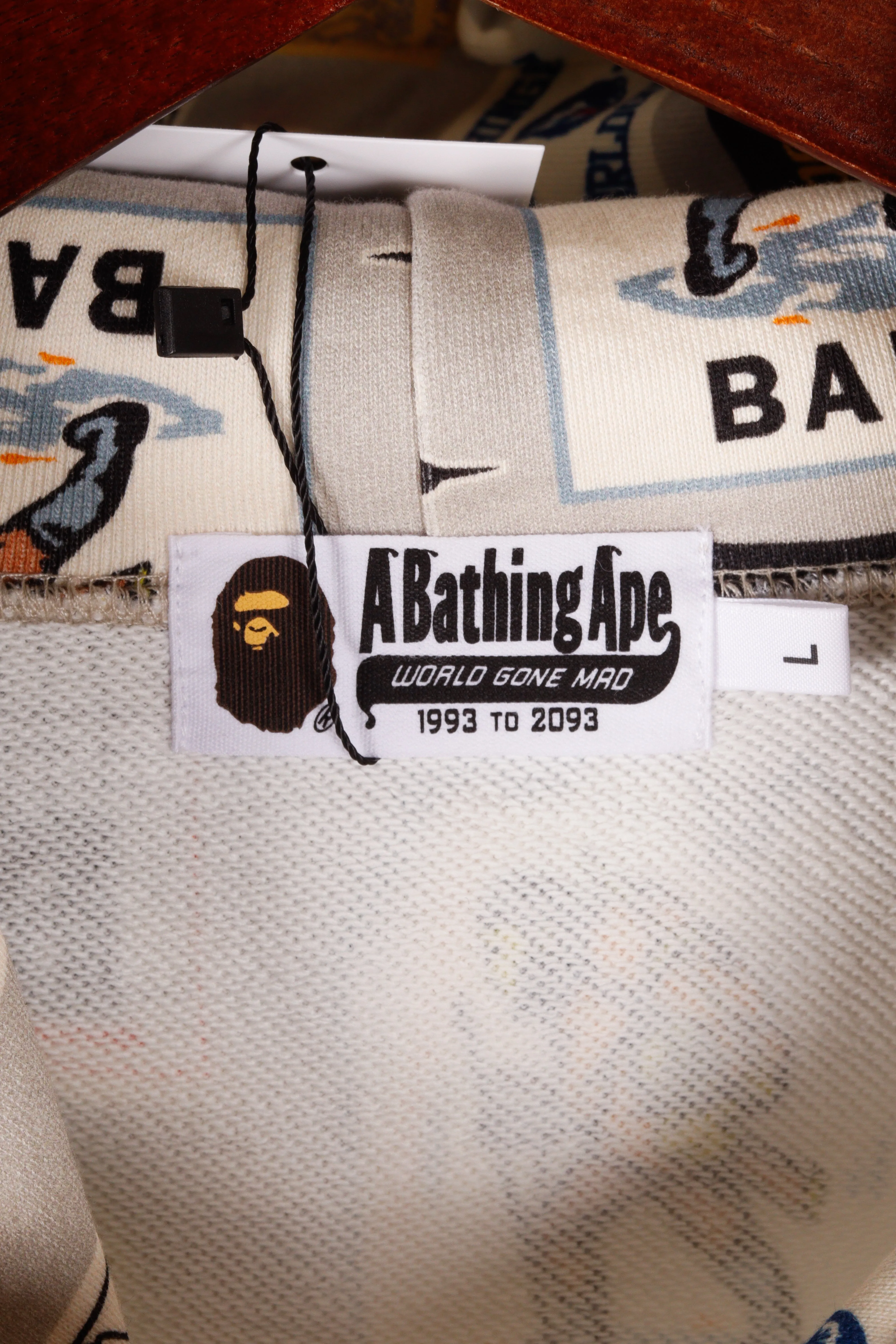 A Bathing Ape/BAPE AW22 'Multi Label Print' Pullover Hooded Sweatshirt (2022)