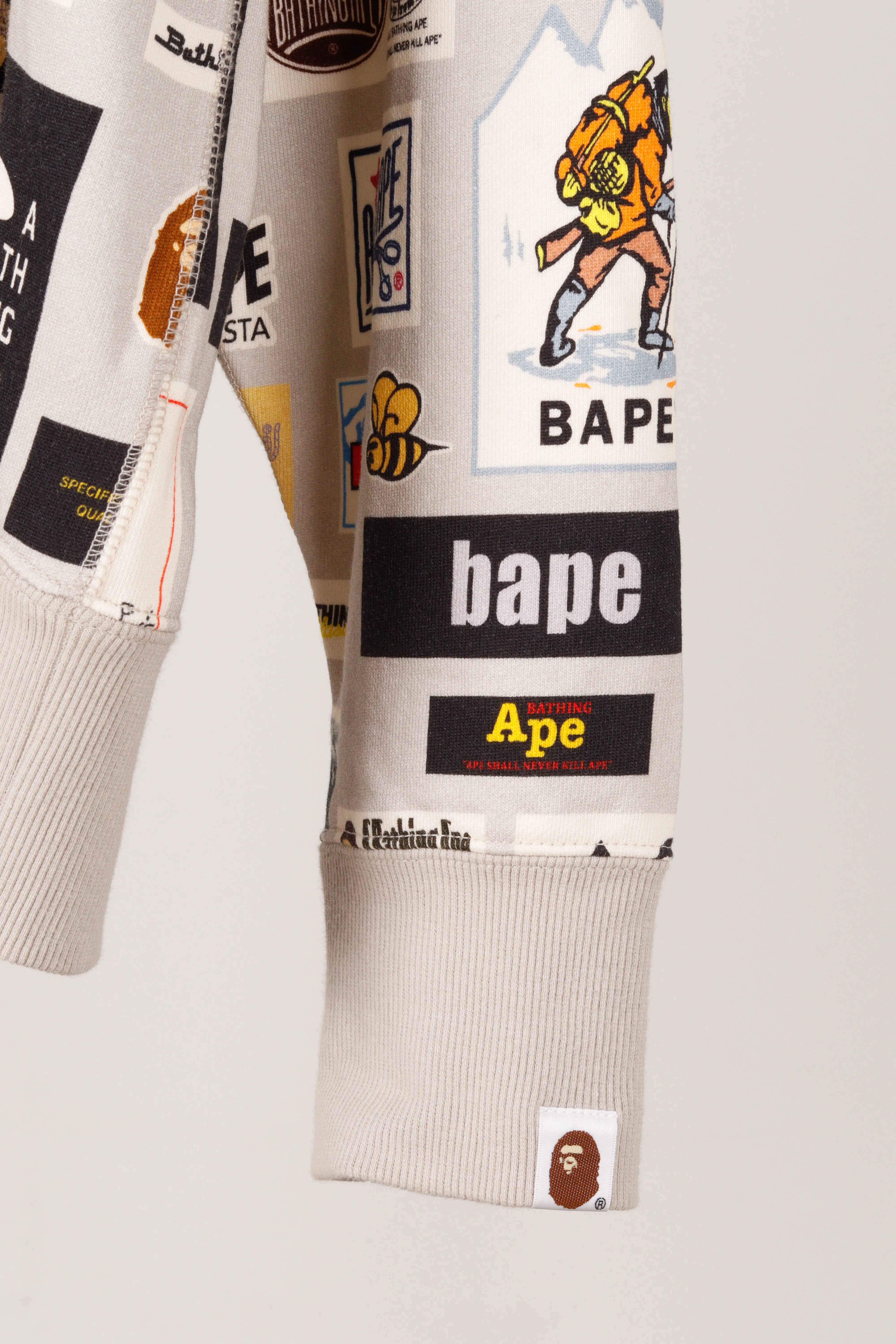 A Bathing Ape/BAPE AW22 'Multi Label Print' Pullover Hooded Sweatshirt (2022)
