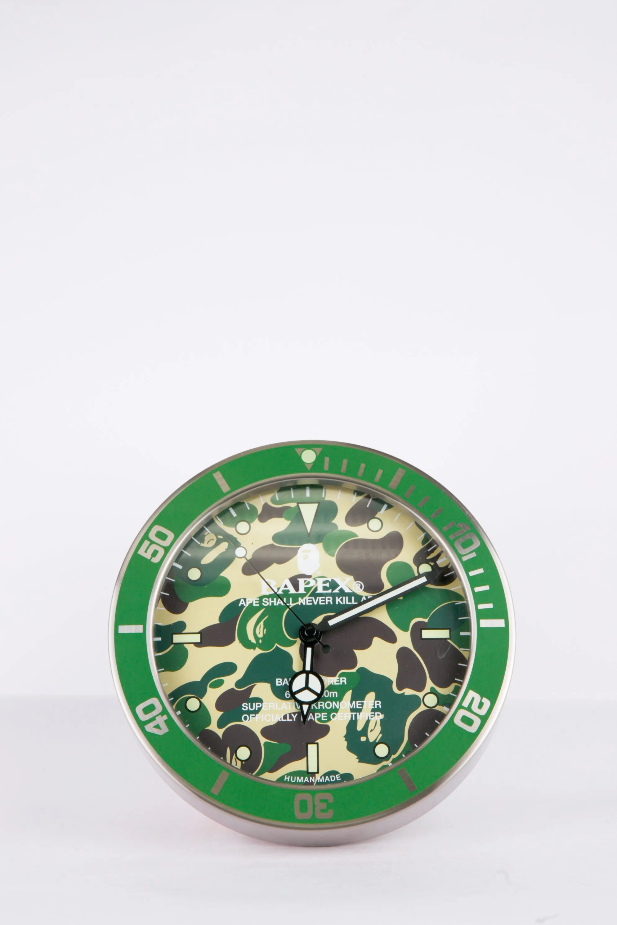 A Bathing Ape/Bape 'Bapex ABC Camo' Wall Clock Green