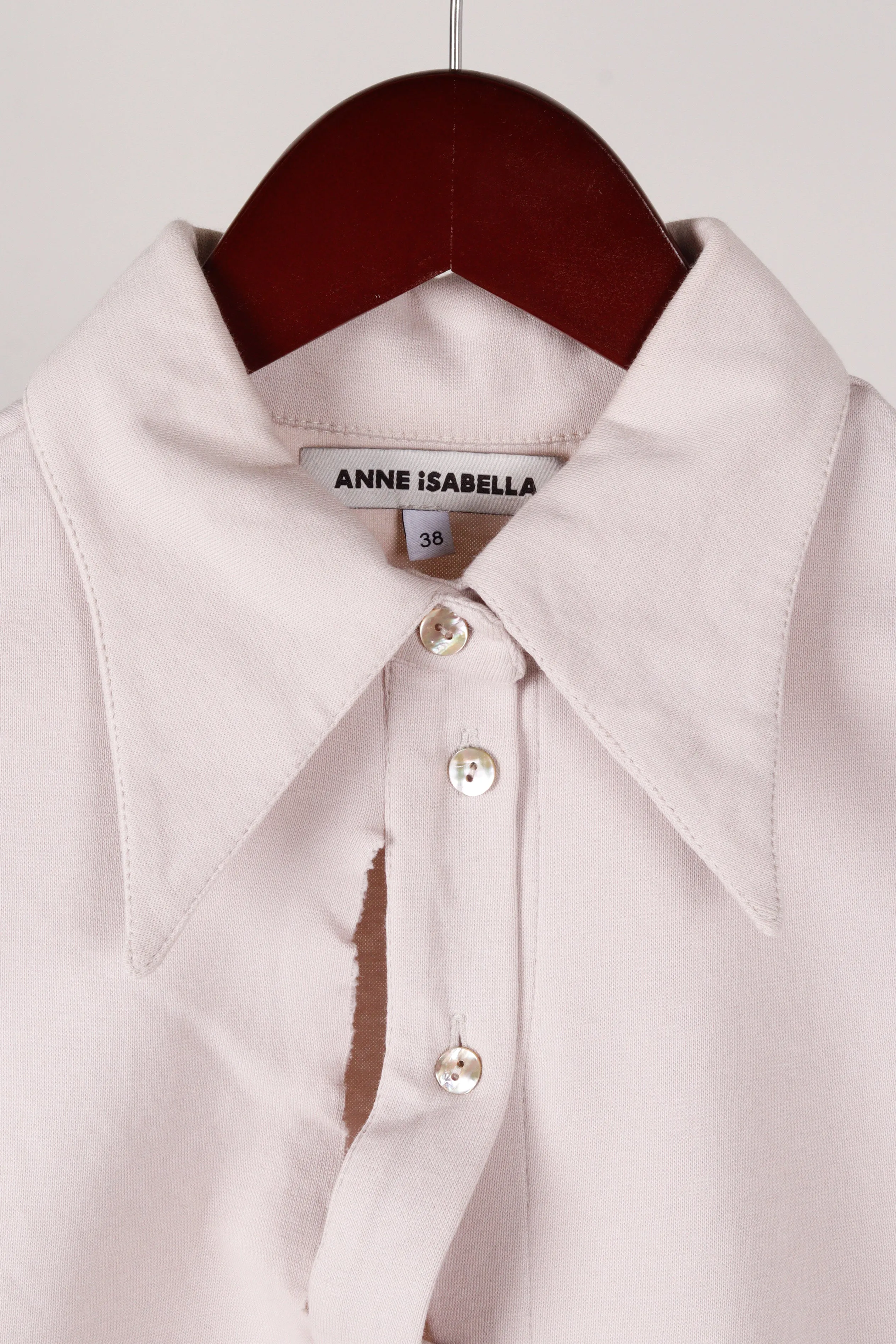 Anne Isabella AW22 'Twisted Asymetric Placket' Shirt Warm Sand (2022)