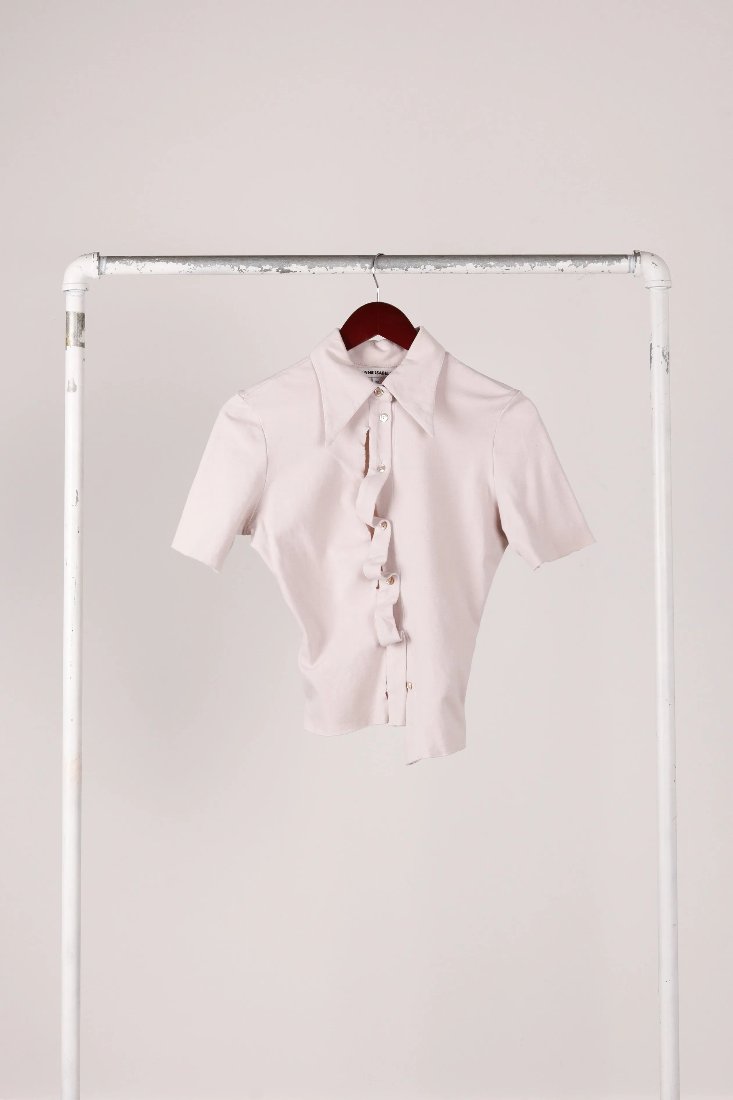 Anne Isabella AW22 'Twisted Asymetric Placket' Shirt Warm Sand (2022)