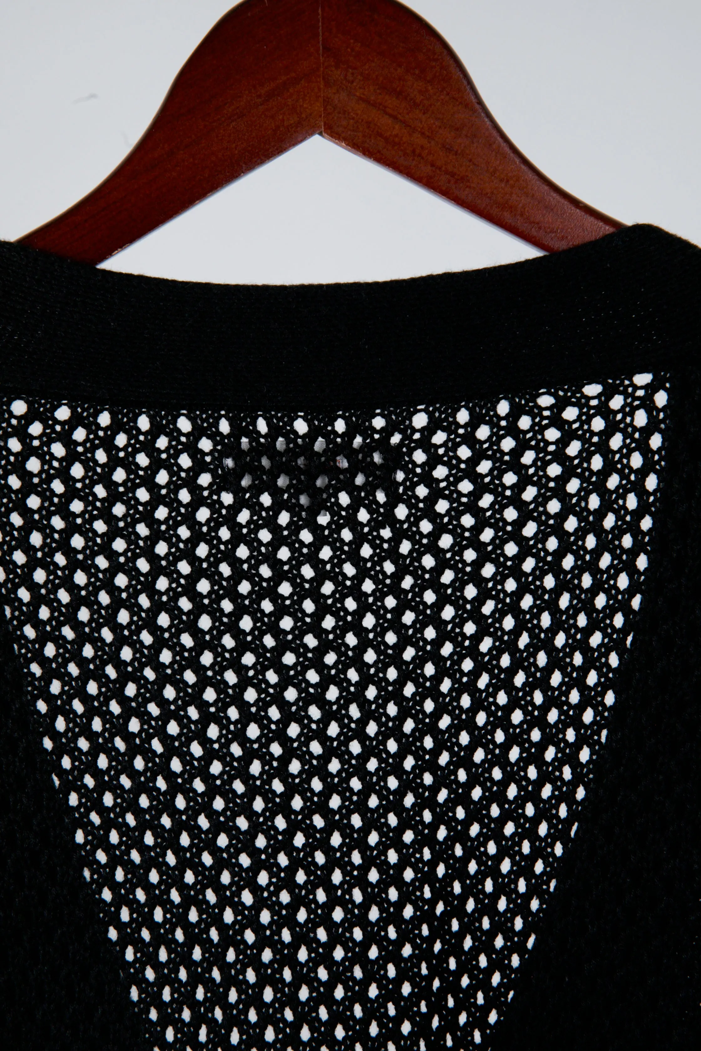 BeAMS DOT 'Mesh Knit' Cardigan Black