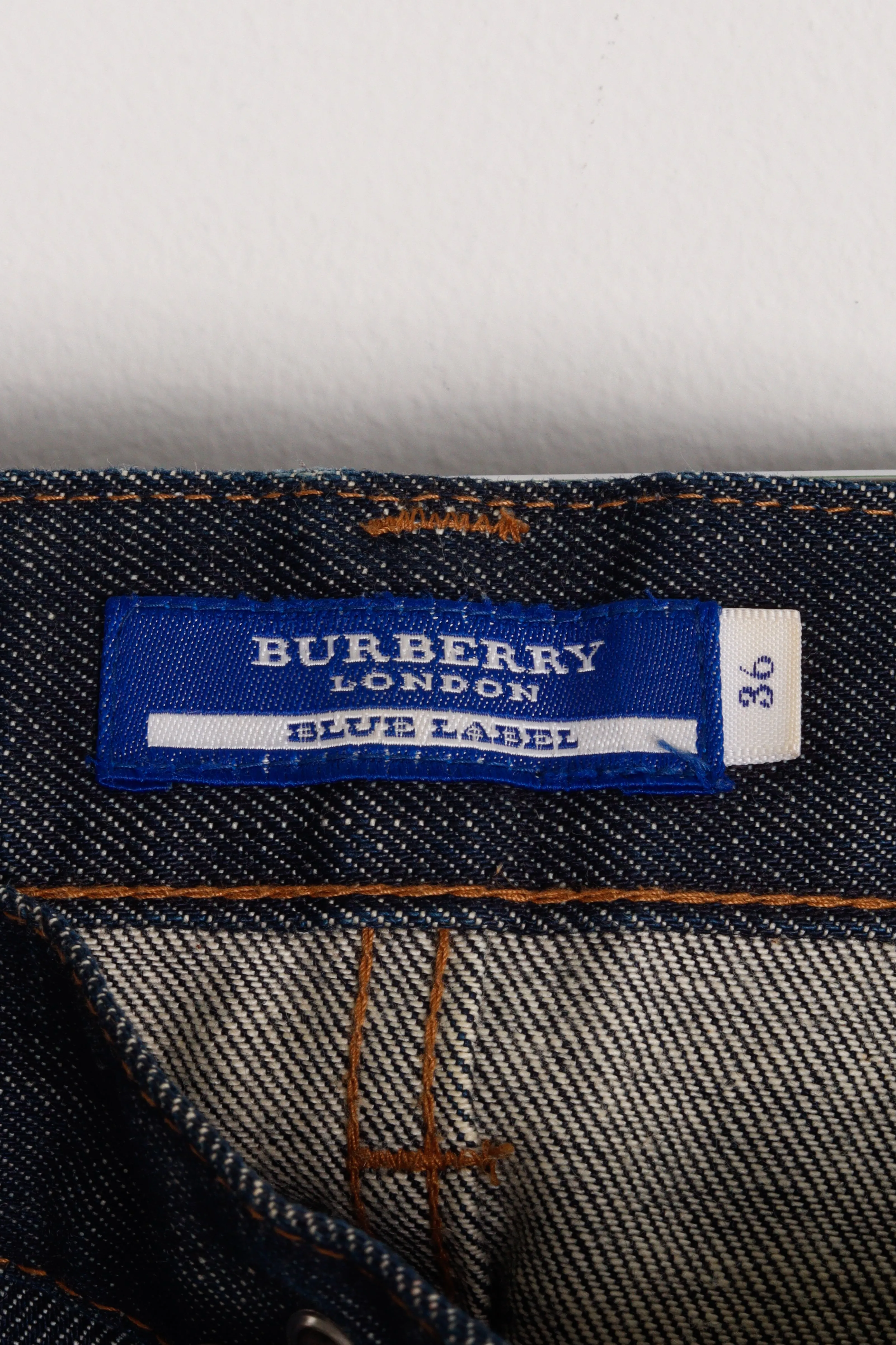 Burberry Blue Label Womens 'Nova Plaid Check Cuff' Denim Jeans