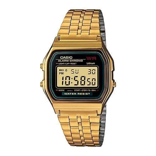 Casio Classic Collection Digital Metal Watch Gold Black A159WGEA-1VT