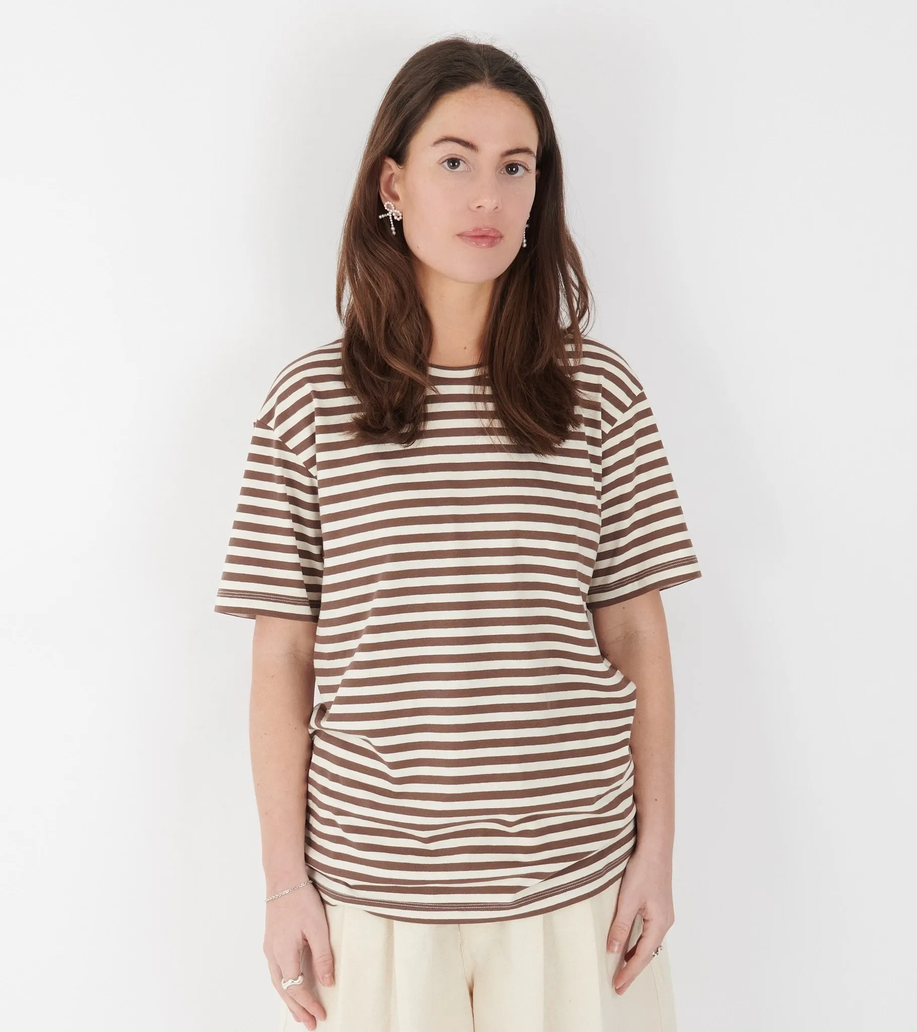 Classic Circular Tee Striped II Mix Coffee