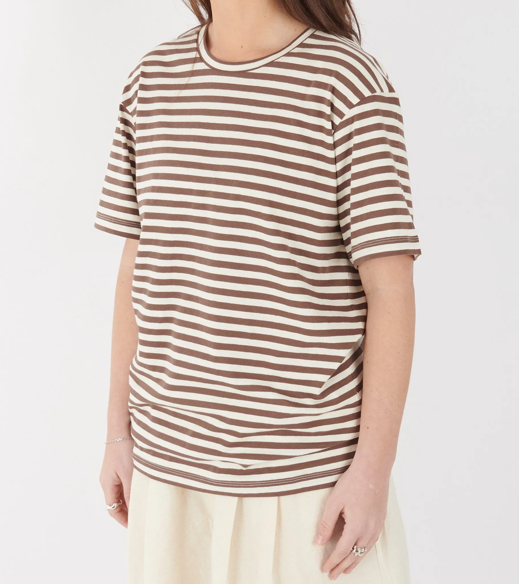 Classic Circular Tee Striped II Mix Coffee