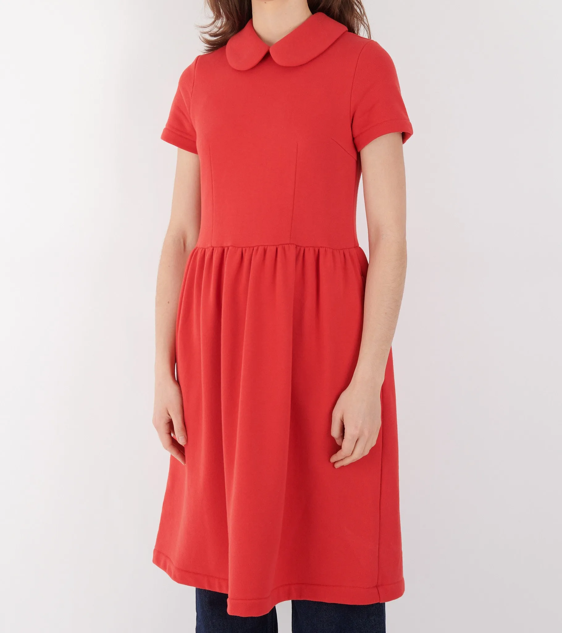 Classic Collar Dress Red