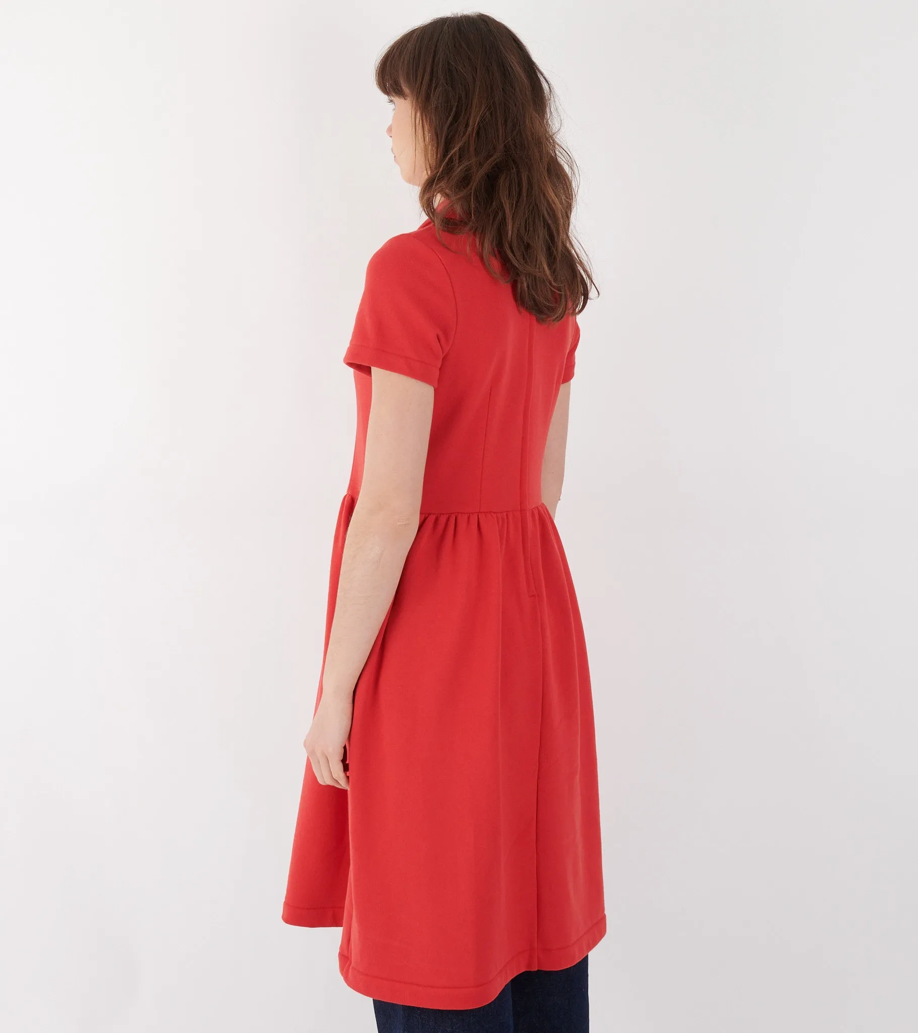 Classic Collar Dress Red