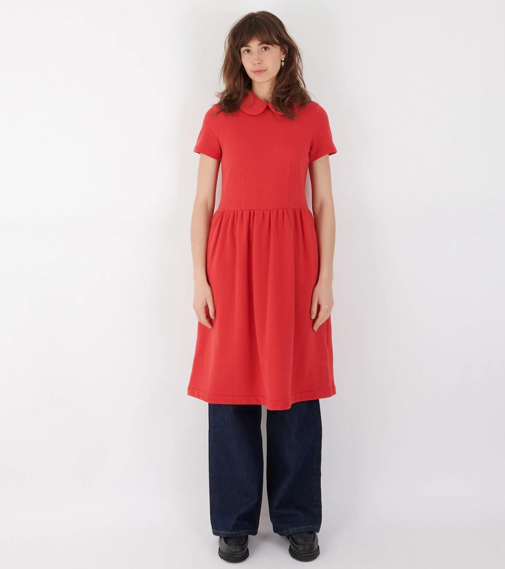 Classic Collar Dress Red