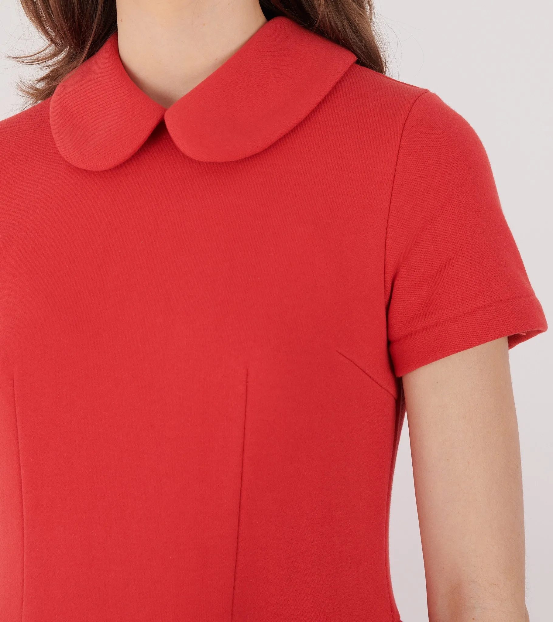 Classic Collar Dress Red