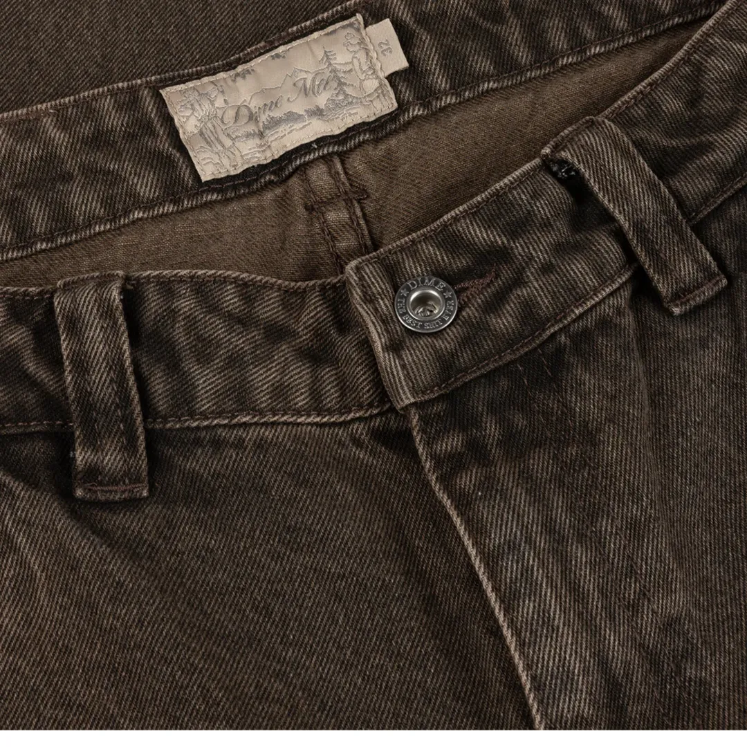 CLASSIC RELAXED DENIM PANTS FADED BROWN