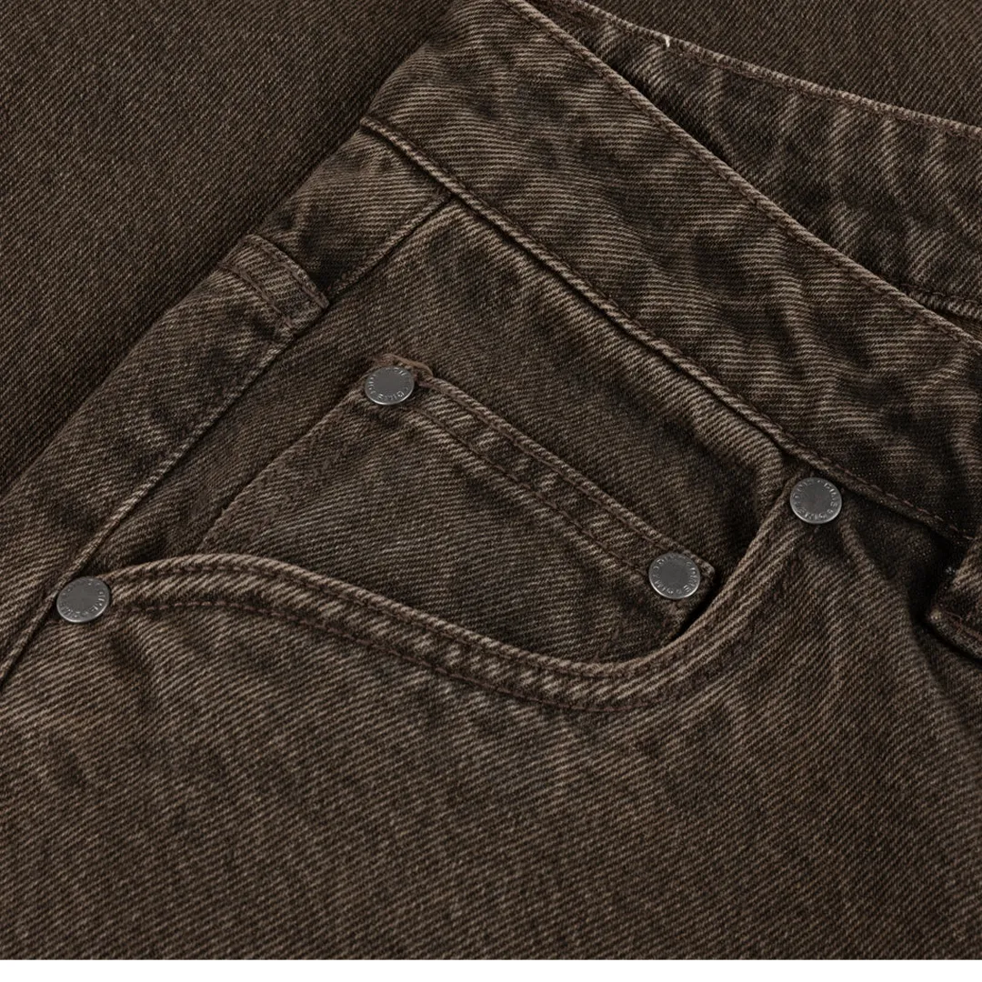 CLASSIC RELAXED DENIM PANTS FADED BROWN