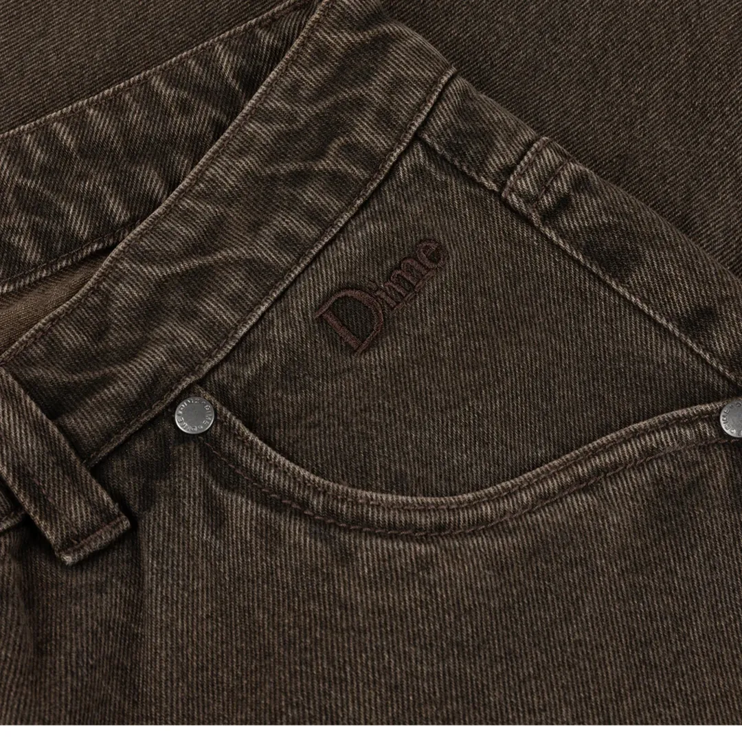 CLASSIC RELAXED DENIM PANTS FADED BROWN