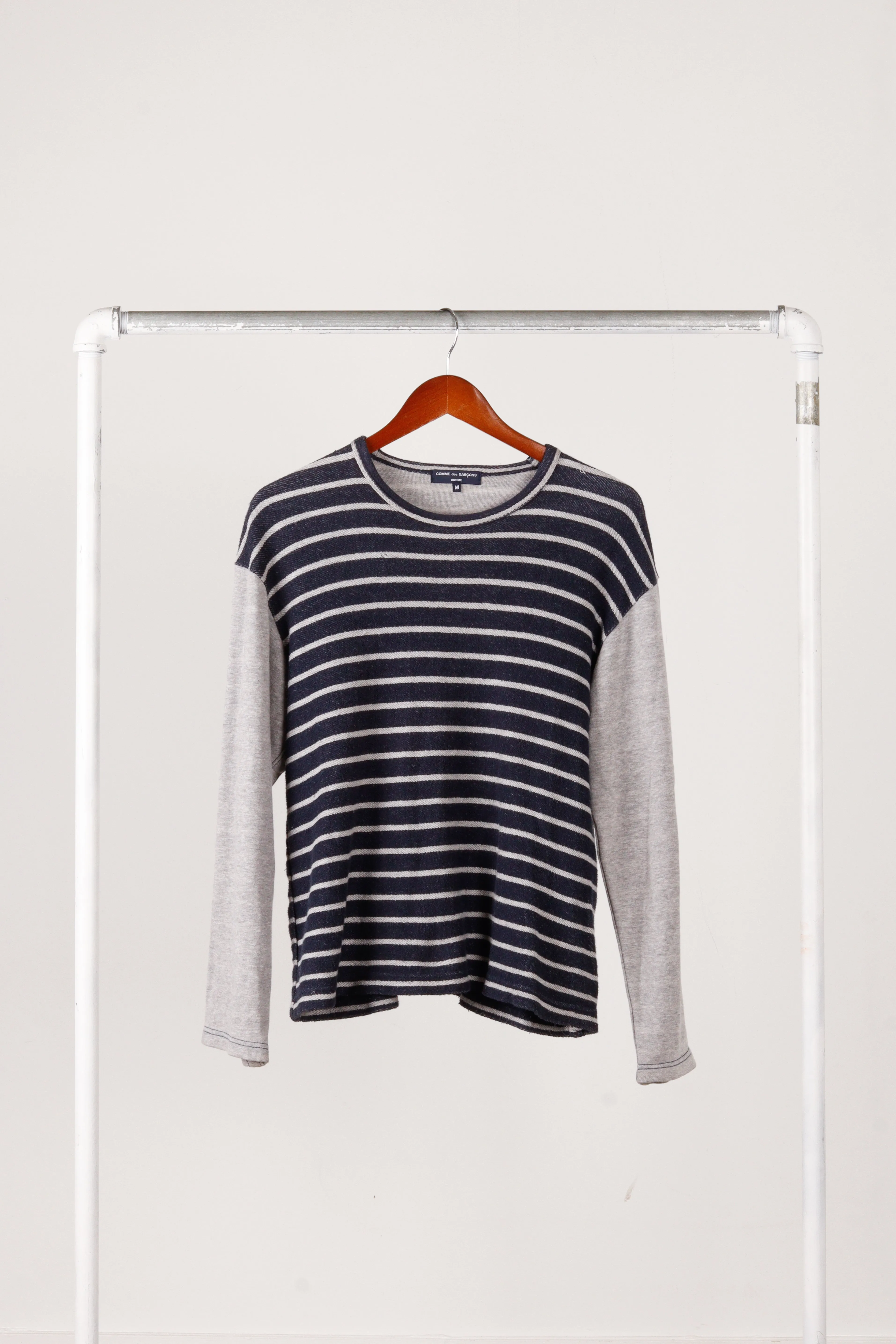 Comme des Garons HOMME AW06 'Overdyed Striped' Knit Crewneck Top (2006)