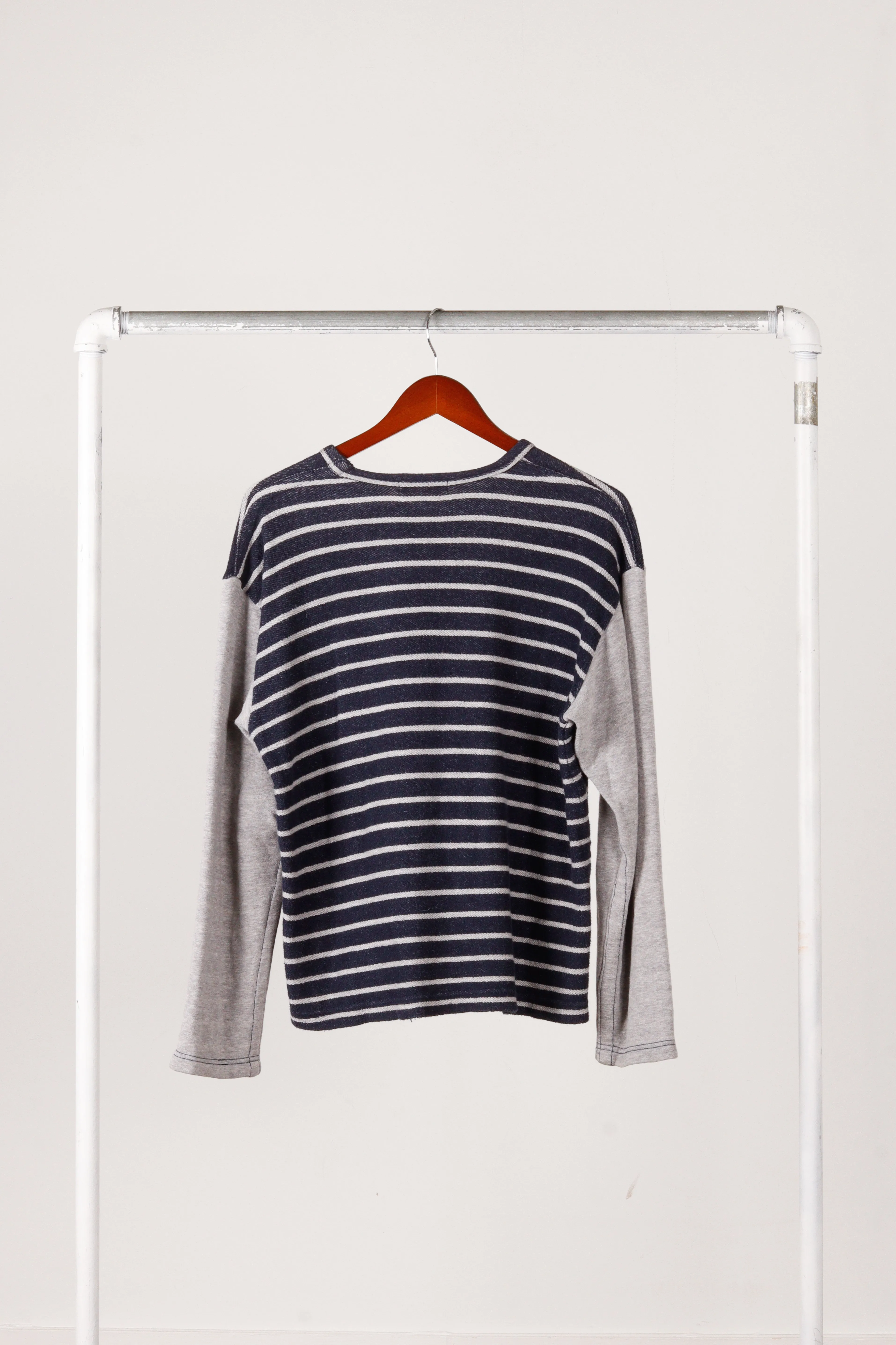 Comme des Garons HOMME AW06 'Overdyed Striped' Knit Crewneck Top (2006)