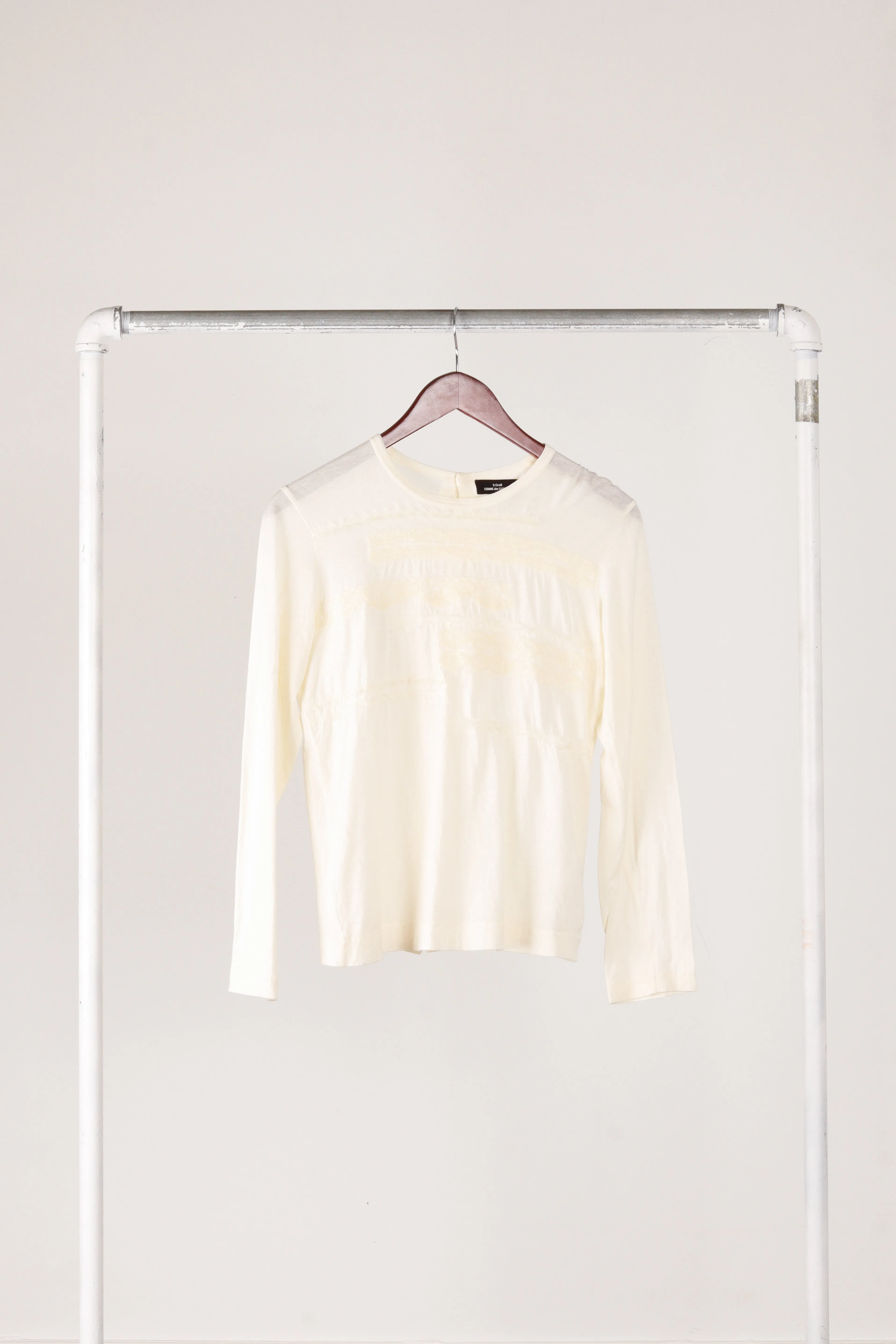Comme des Garons tricot FW06 'Floral Laced' L/S T-Shirt White (2006)