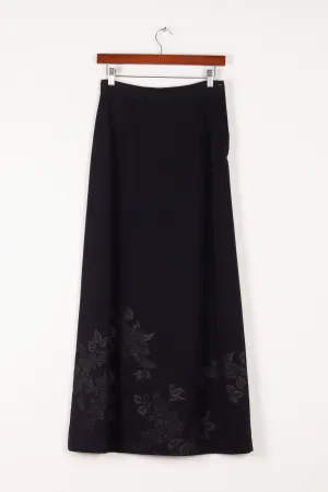 Comme des Garons tricot FW99 'Floral Print' Skirt Black (1999)