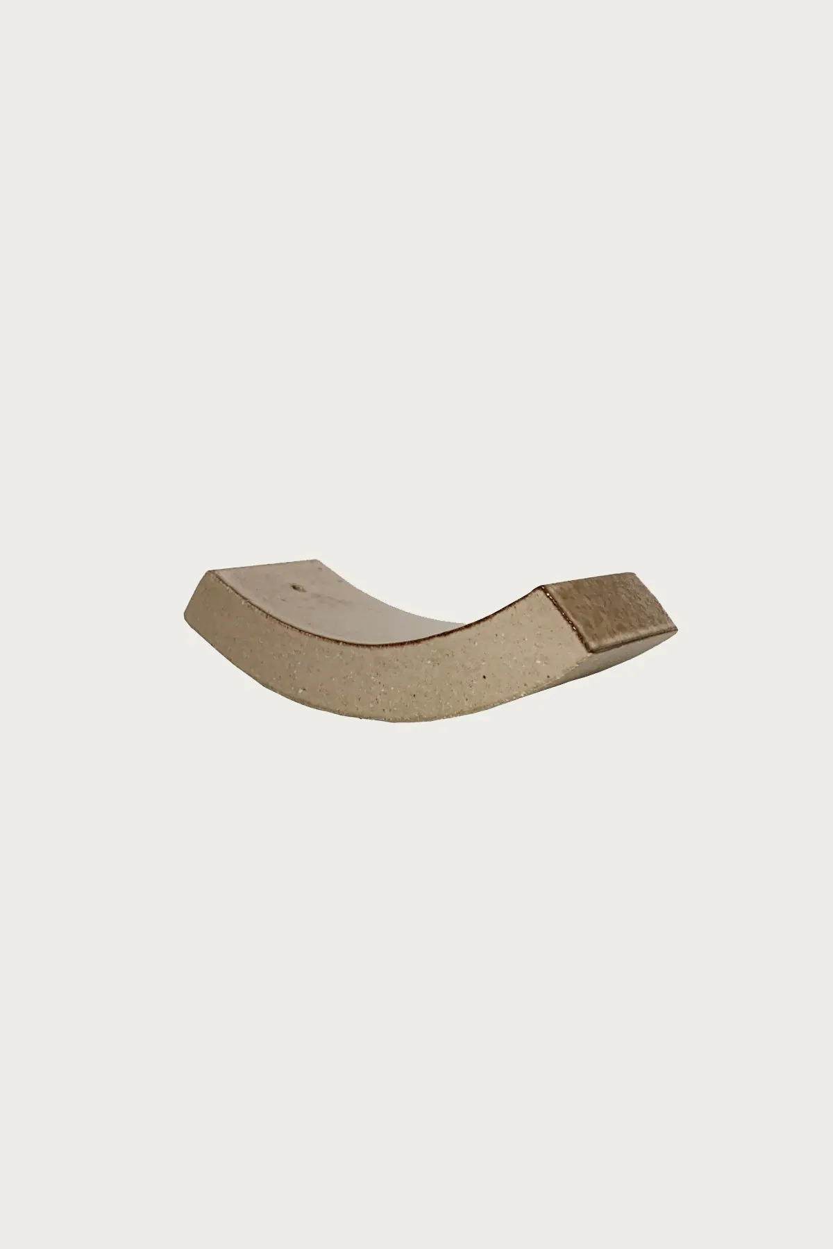 Curve Roof Tile Incense Holder - Clay Beige