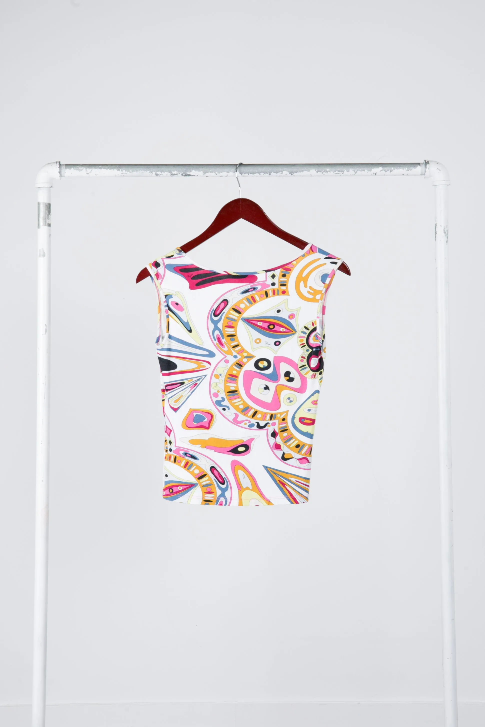 Emilio Pucci SS05 'Geodesic Multicolor Print' Sleeveless Shirt (2005)