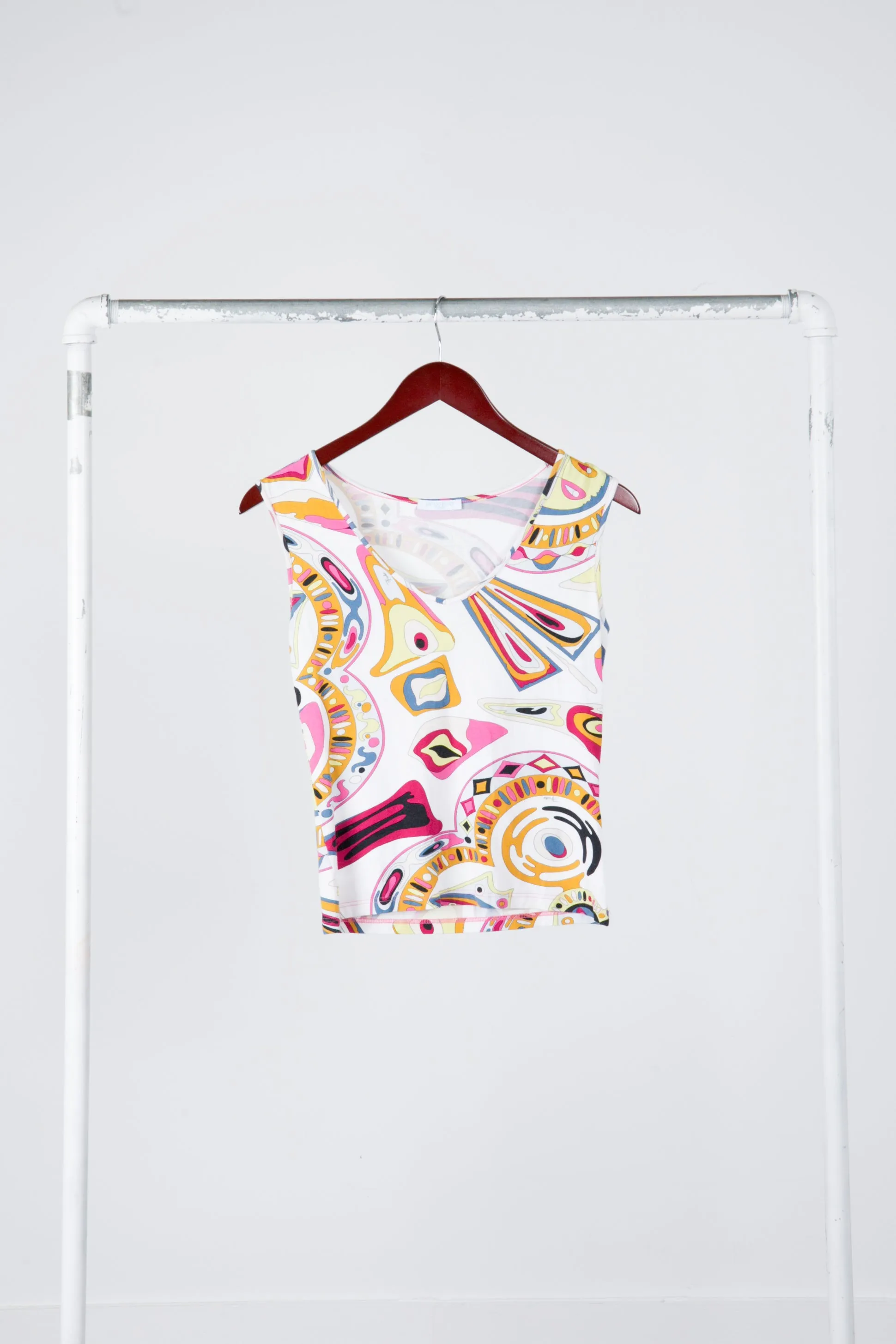 Emilio Pucci SS05 'Geodesic Multicolor Print' Sleeveless Shirt (2005)