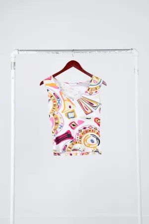 Emilio Pucci SS05 'Geodesic Multicolor Print' Sleeveless Shirt (2005)
