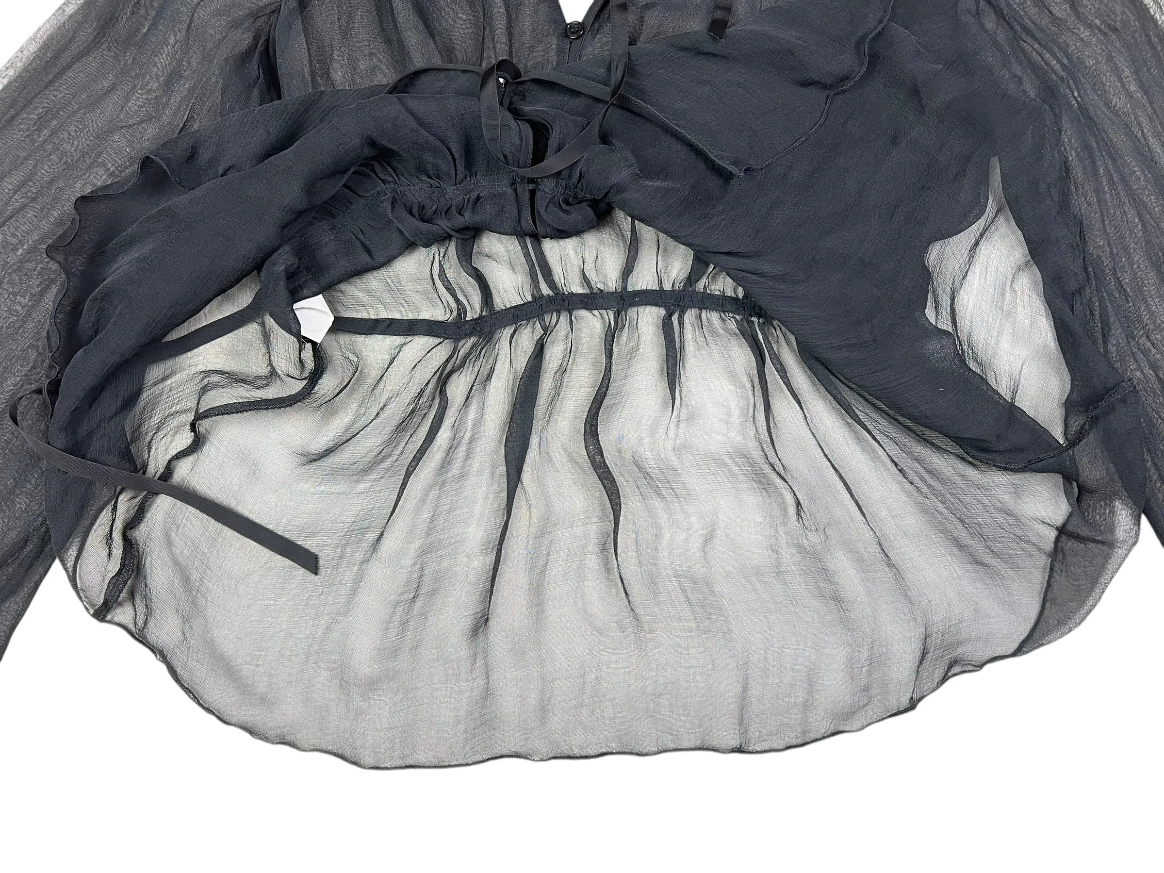 Emporio Armani 2009 sheer silk blouse with pussy bow