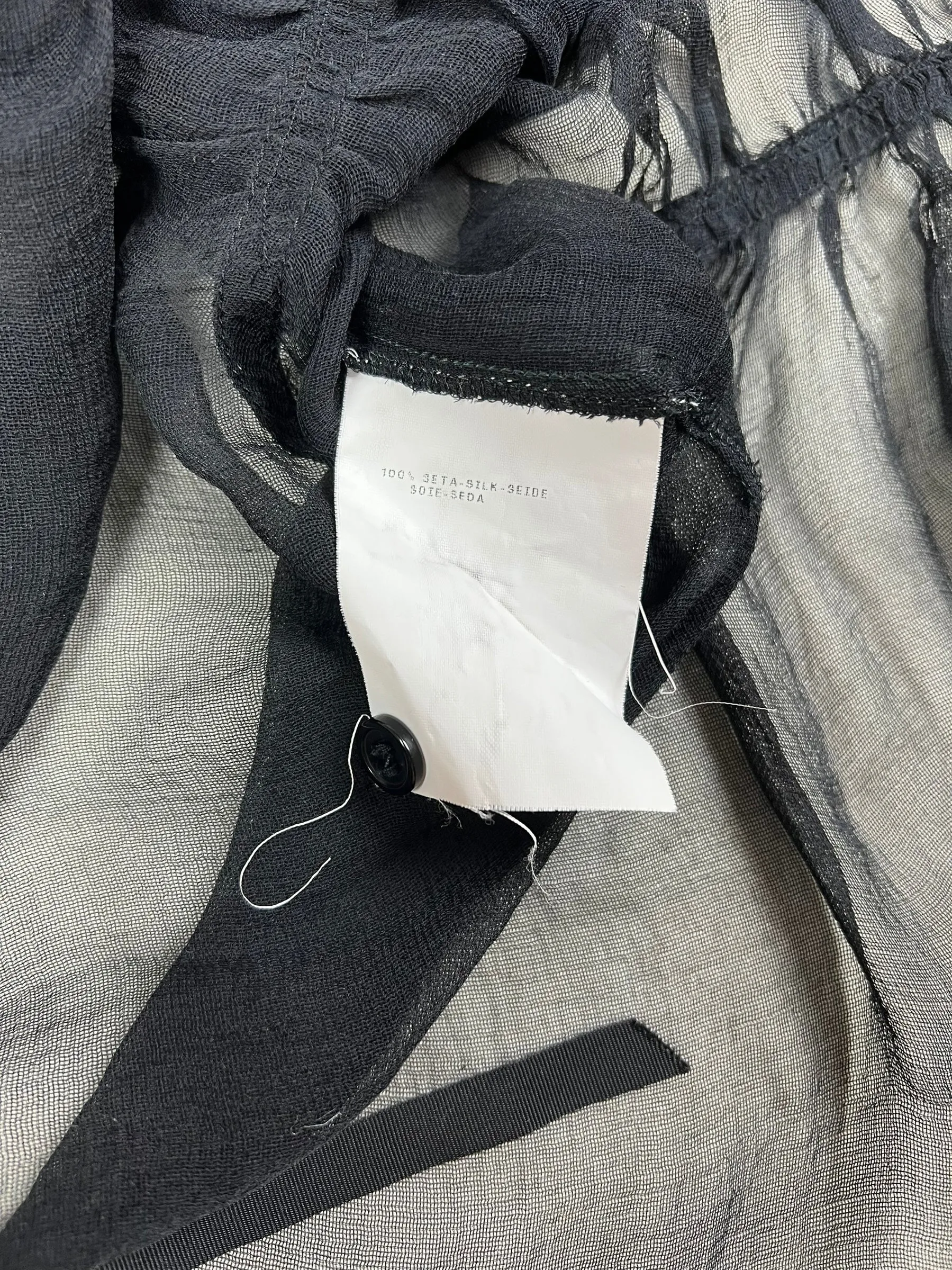 Emporio Armani 2009 sheer silk blouse with pussy bow