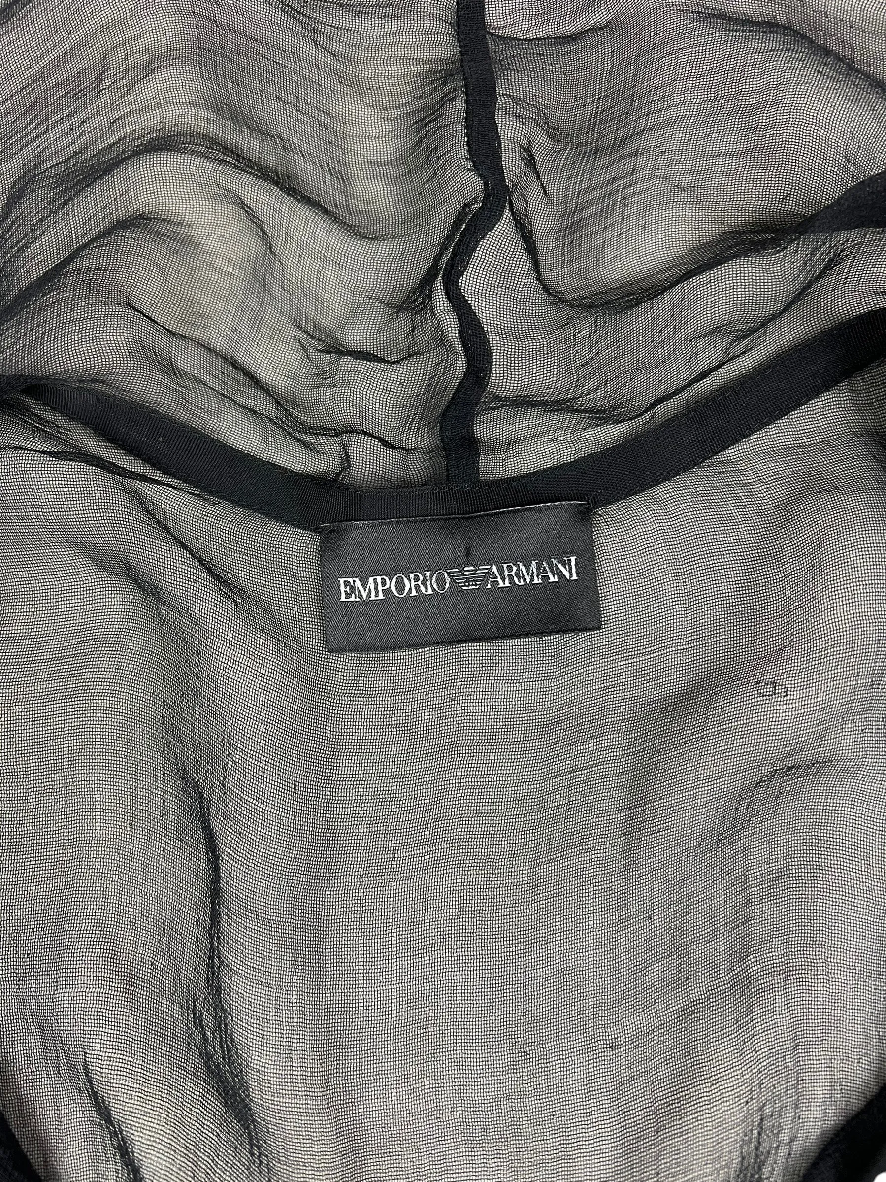 Emporio Armani 2009 sheer silk blouse with pussy bow