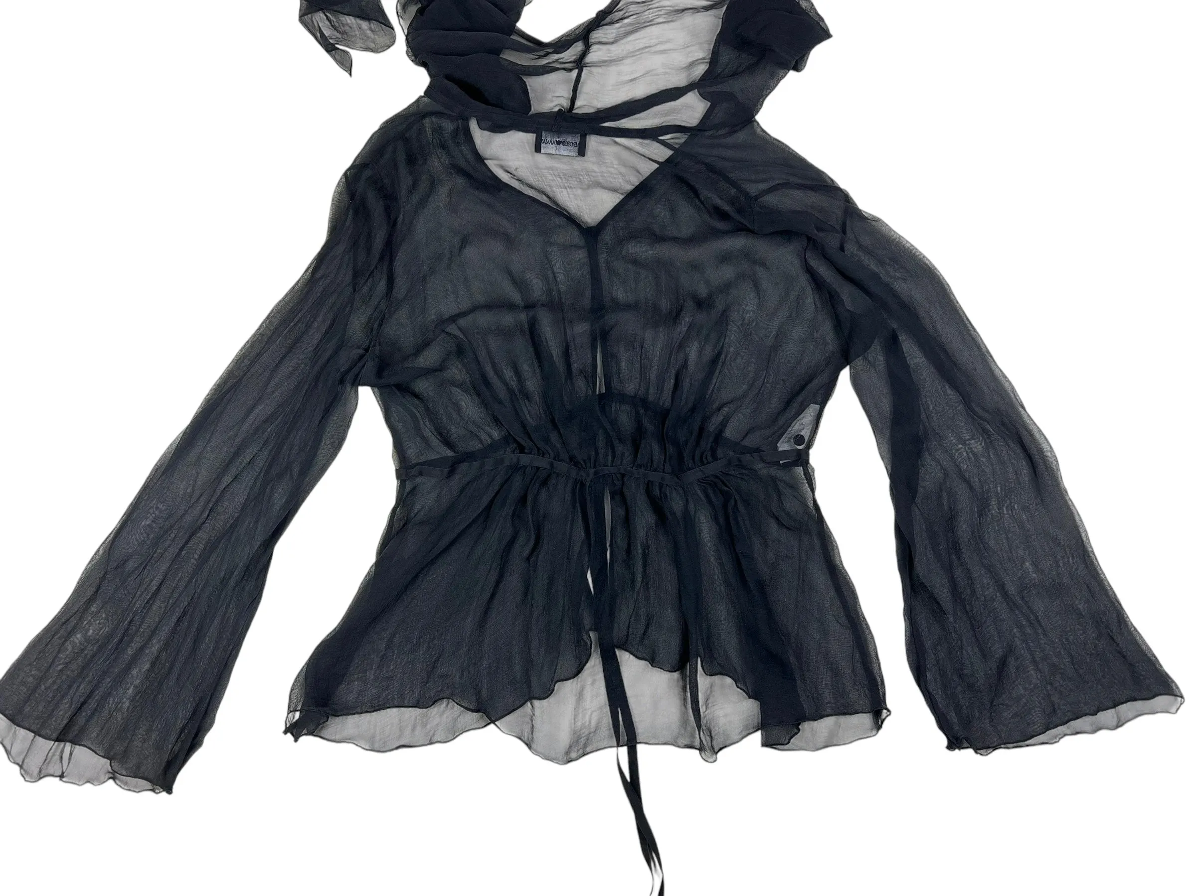 Emporio Armani 2009 sheer silk blouse with pussy bow