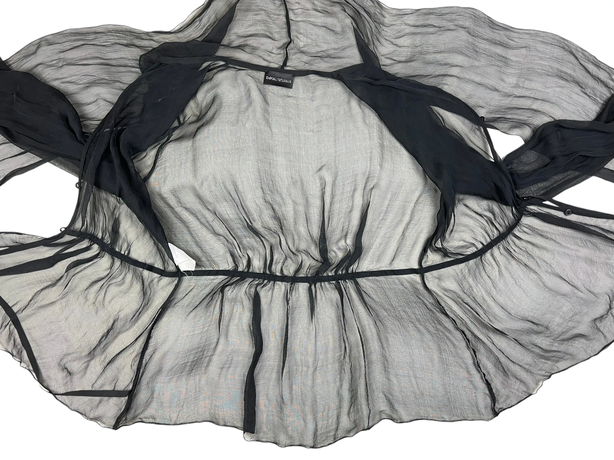 Emporio Armani 2009 sheer silk blouse with pussy bow